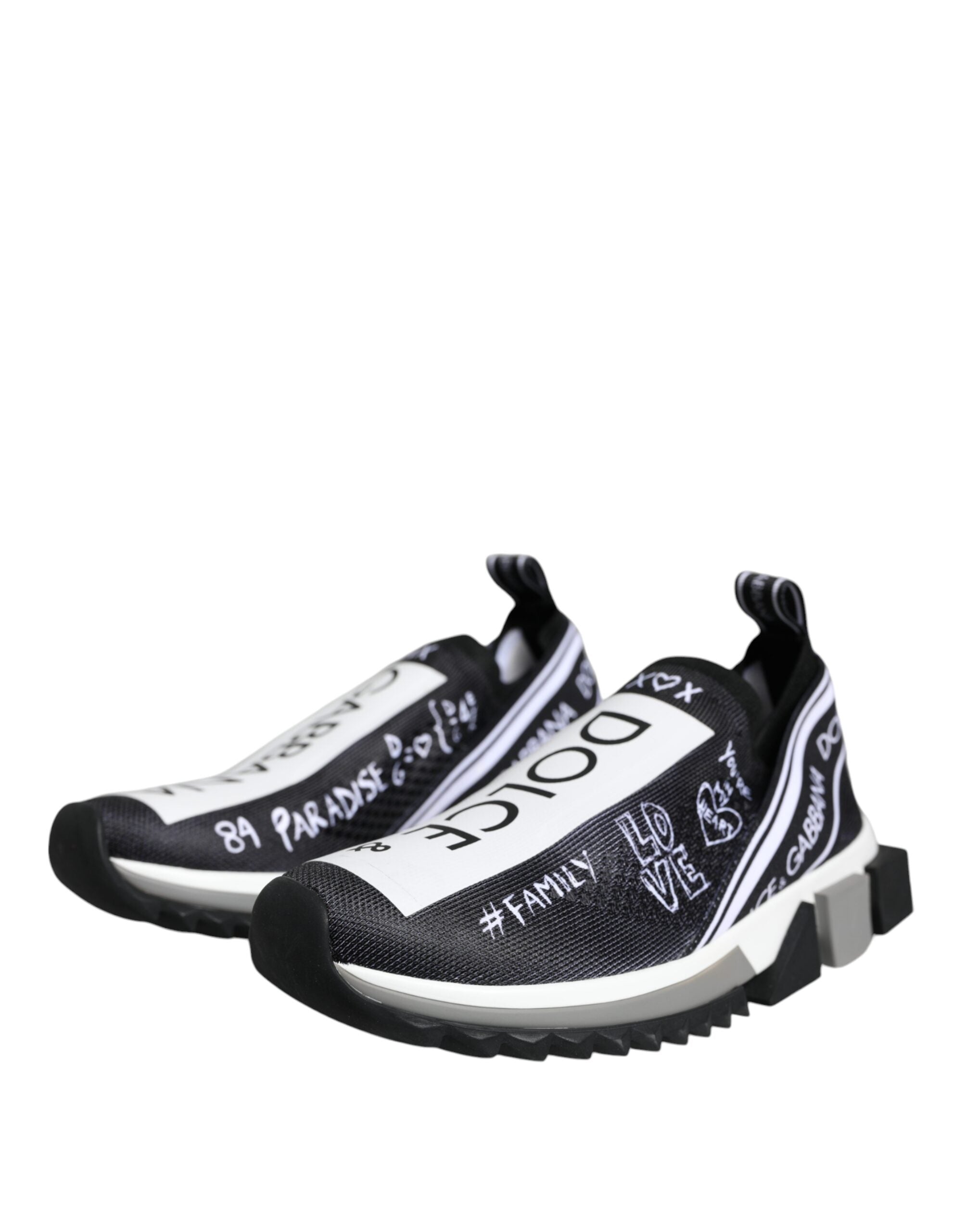 Dolce &amp; Gabbana Schwarz Weiß Sorrento Low Top Sneakers Schuhe