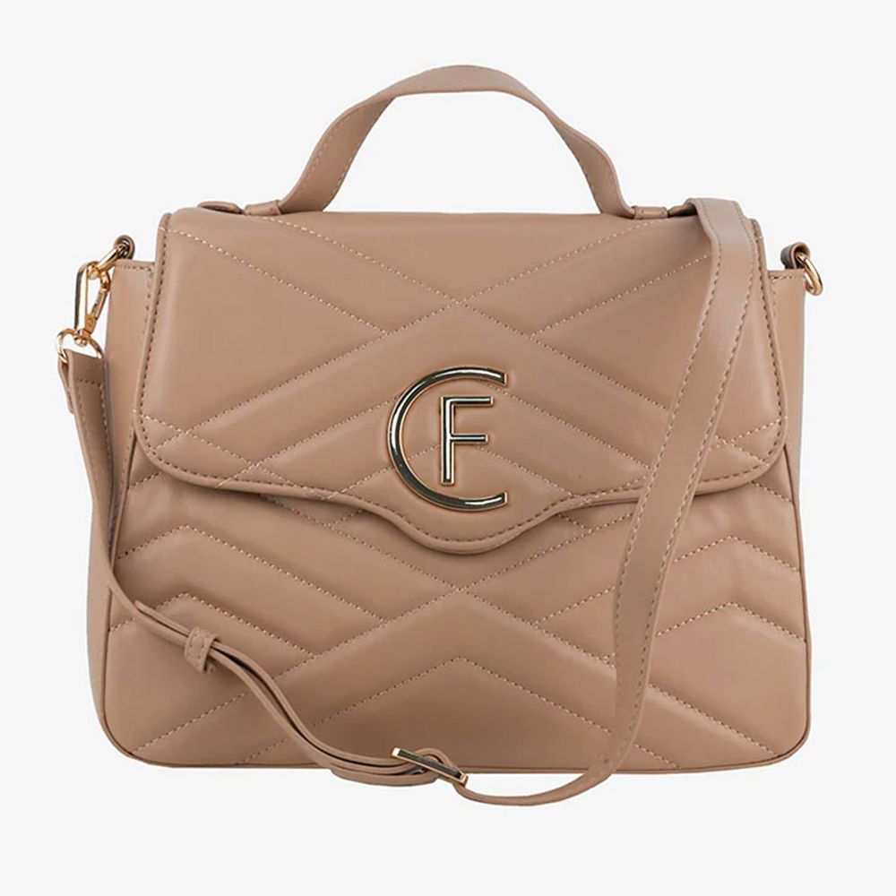 CRISTINAEFFE Beige Kunstleder Damen Umhängetasche