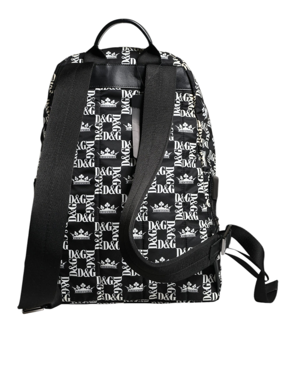 Dolce &amp; Gabbana – Rucksack aus Nylon mit DG-Kronenlogo in Schwarz und Weiß