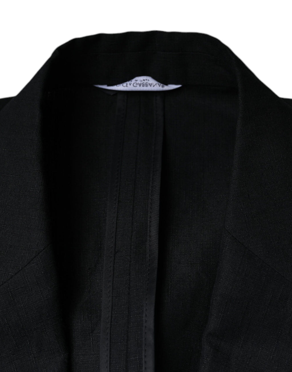 Dolce &amp; Gabbana – Zweireihiger Blazer aus schwarzem Leinen