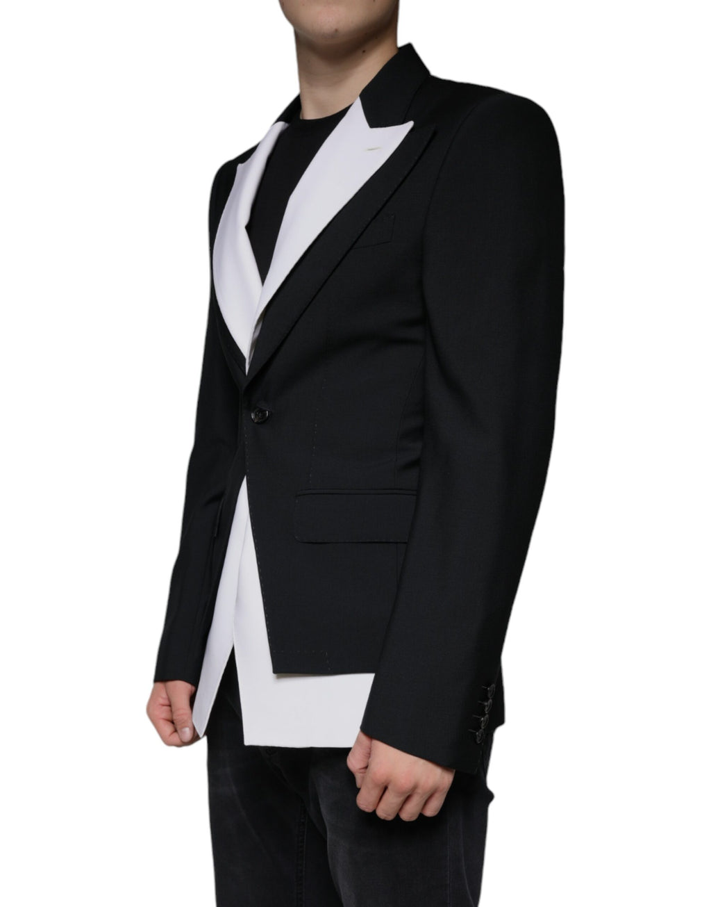 Dolce &amp; Gabbana – Einreihiger Blazer in Schwarz und Weiß