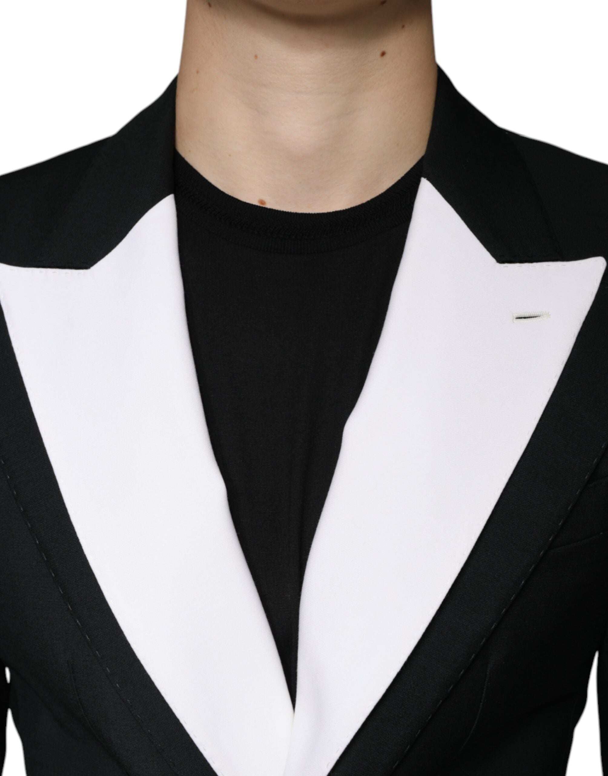 Dolce &amp; Gabbana – Einreihiger Blazer in Schwarz und Weiß