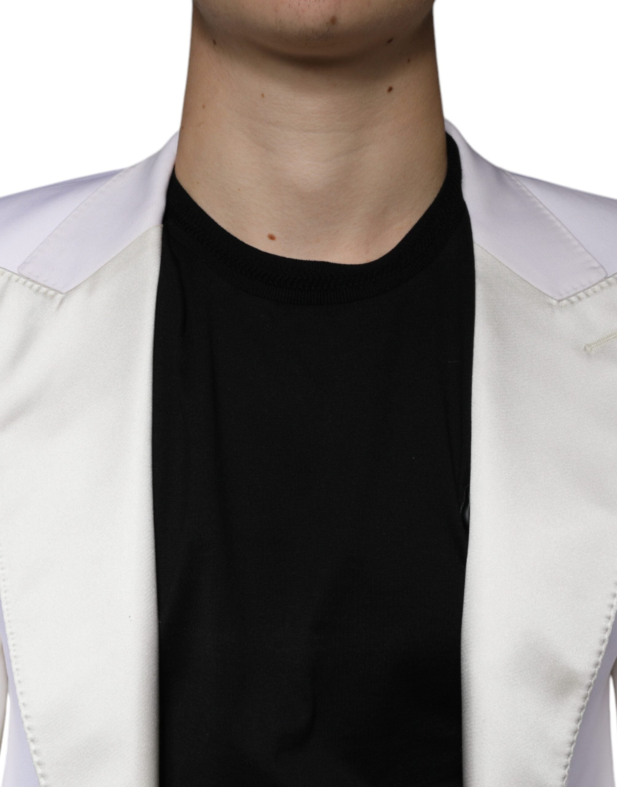 Dolce &amp; Gabbana – Einreihiger Blazer aus cremeweißer Wolle