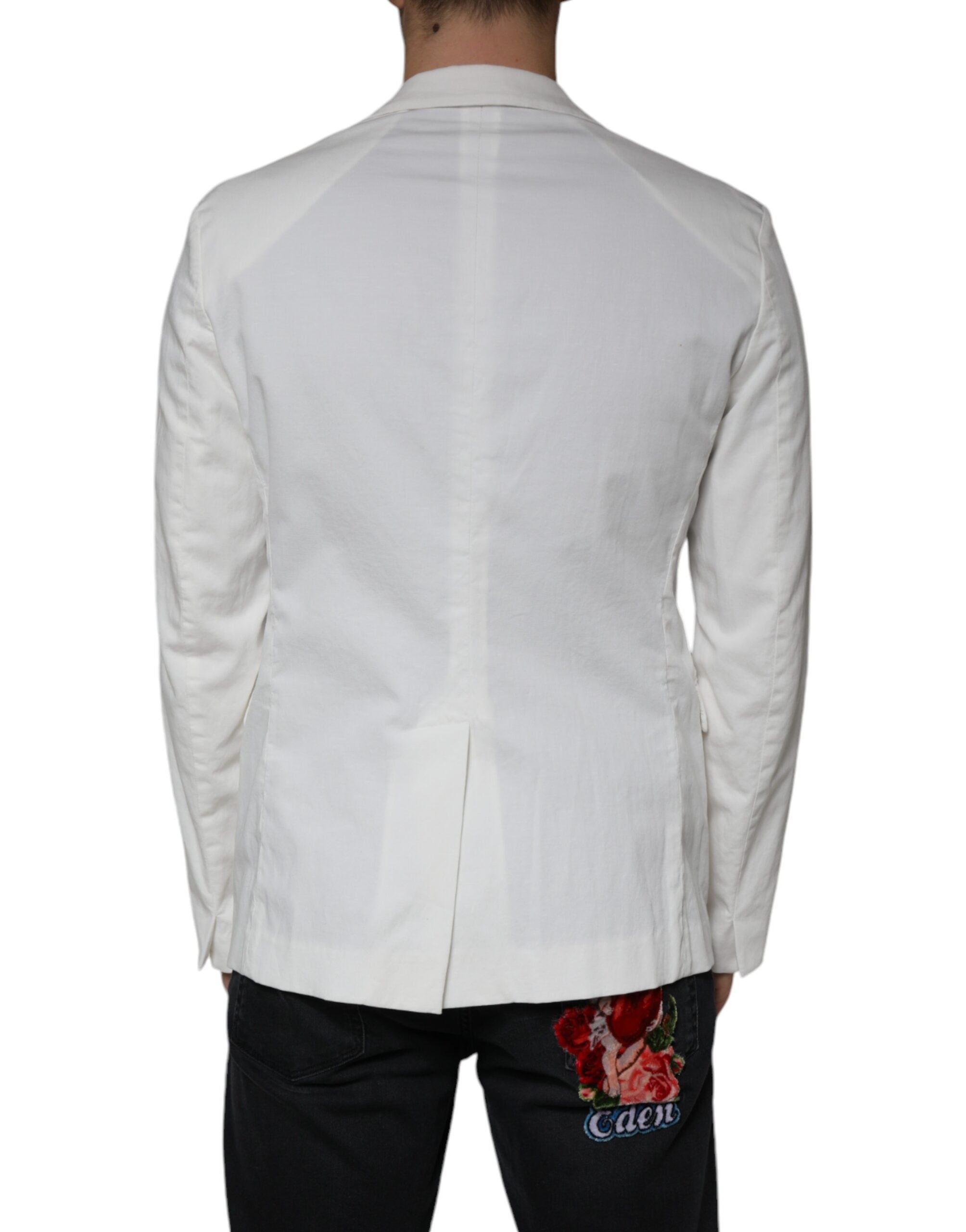 Dondup – Weißer, einreihiger Blazer mit einem Knopf