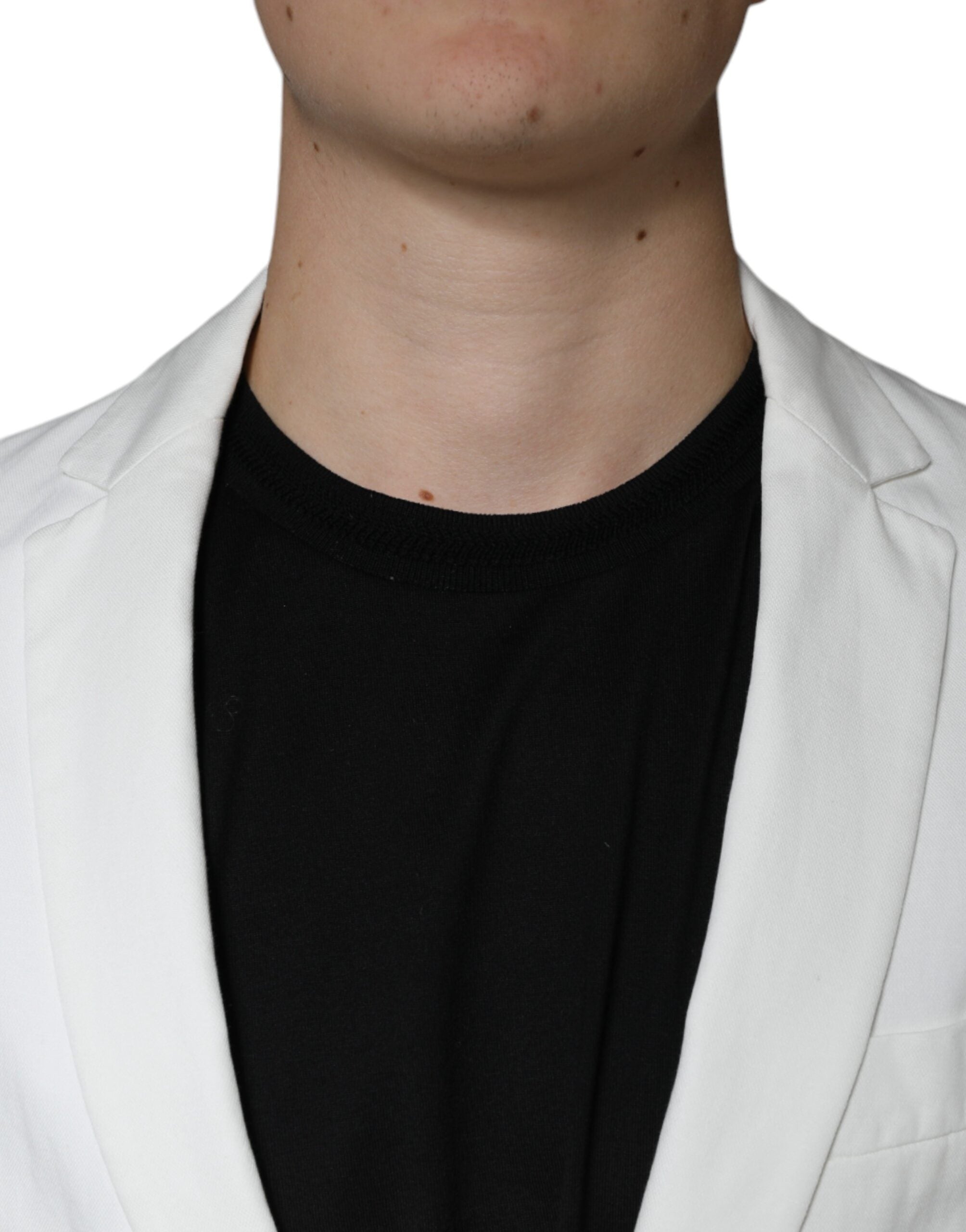 Dondup – Weißer, einreihiger Blazer mit einem Knopf
