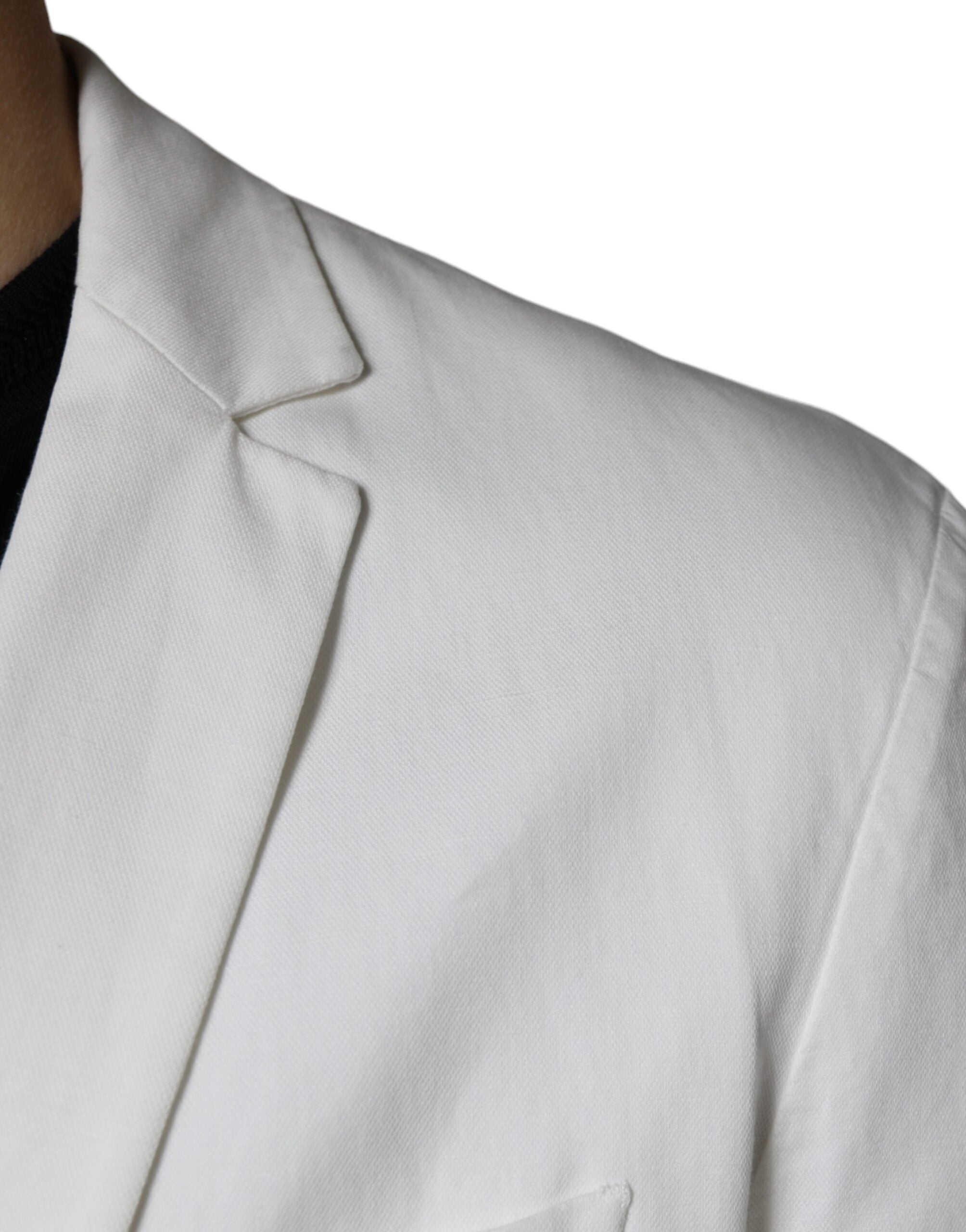 Dondup – Weißer, einreihiger Blazer mit einem Knopf