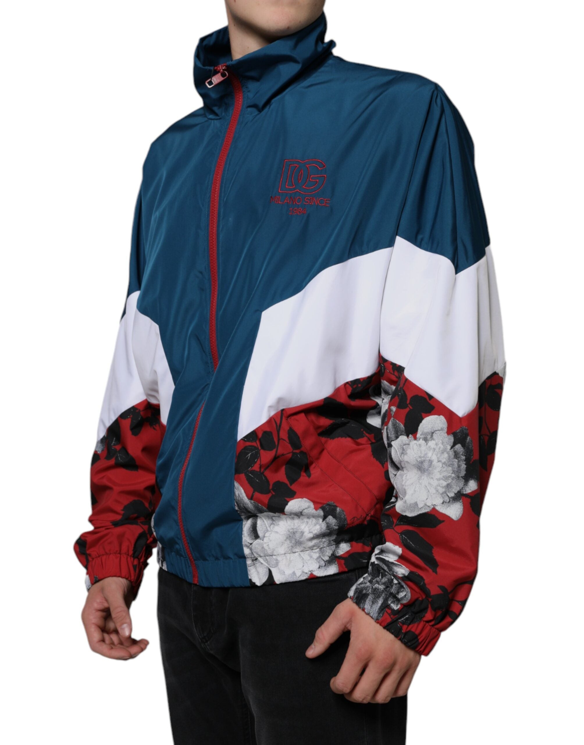 Dolce &amp; Gabbana Mehrfarbige Polyesterjacke mit durchgehendem Reißverschluss