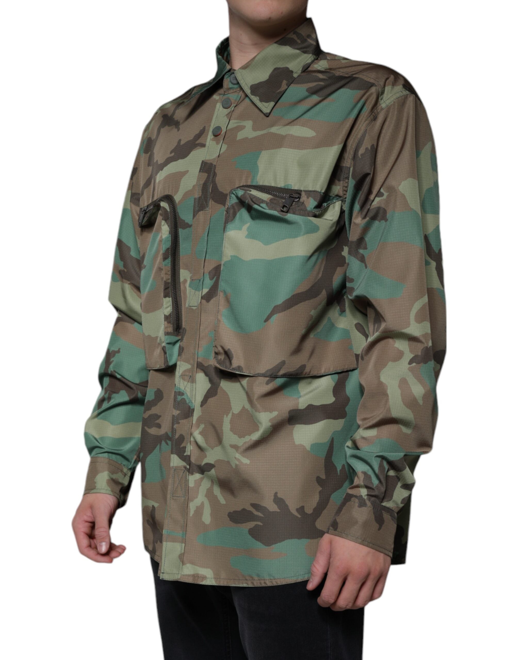 Dolce &amp; Gabbana Mehrfarbiges Camouflage-Button-Down-Hemd