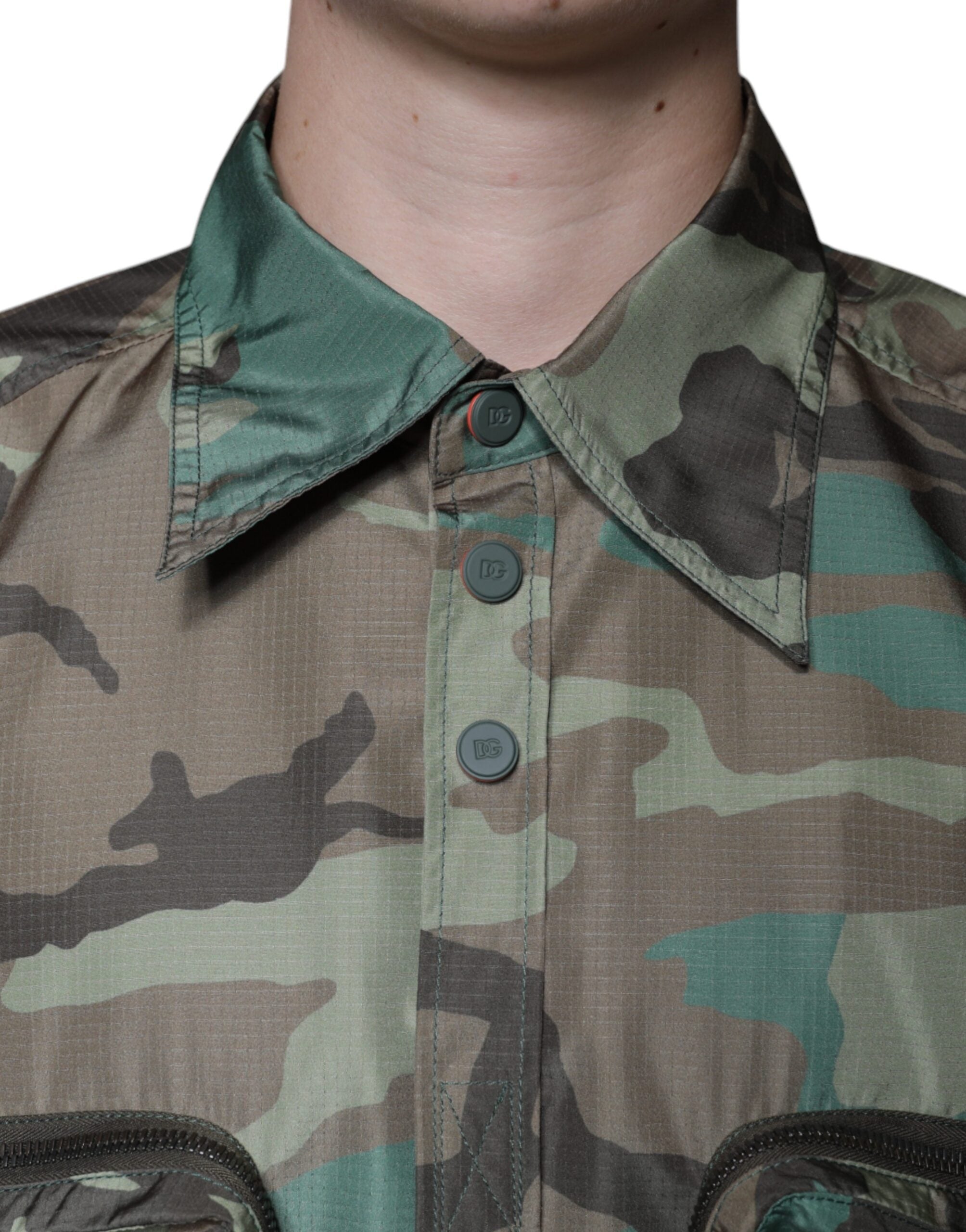 Dolce &amp; Gabbana Mehrfarbiges Camouflage-Button-Down-Hemd