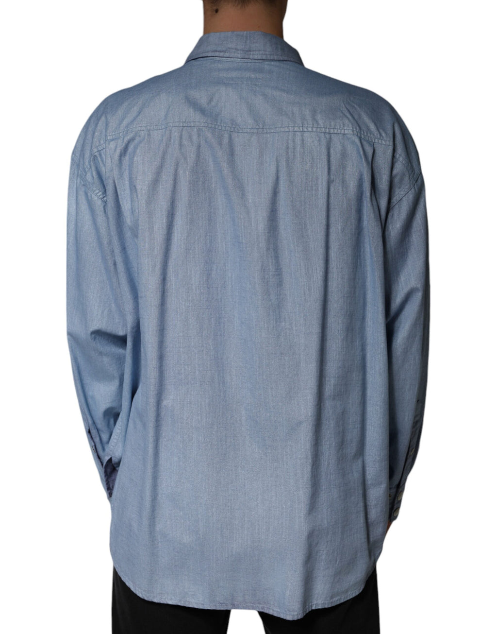 Dolce &amp; Gabbana Hellblaues Button-Down-Freizeithemd aus Baumwolle