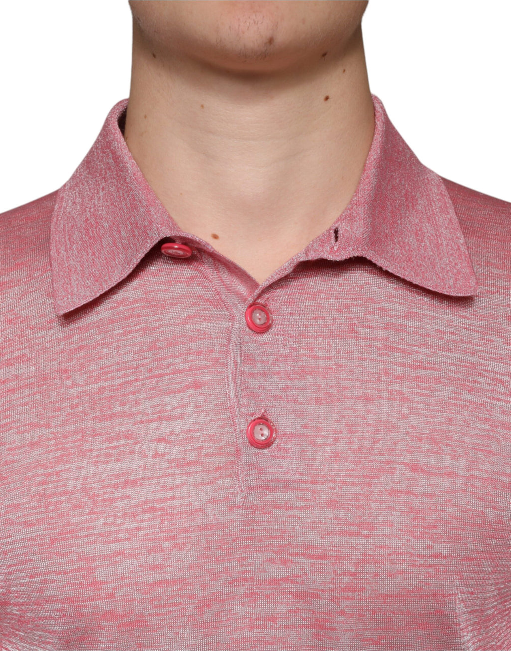 Dolce &amp; Gabbana – Rosafarbenes Poloshirt aus Polyester mit langen Ärmeln für Herren