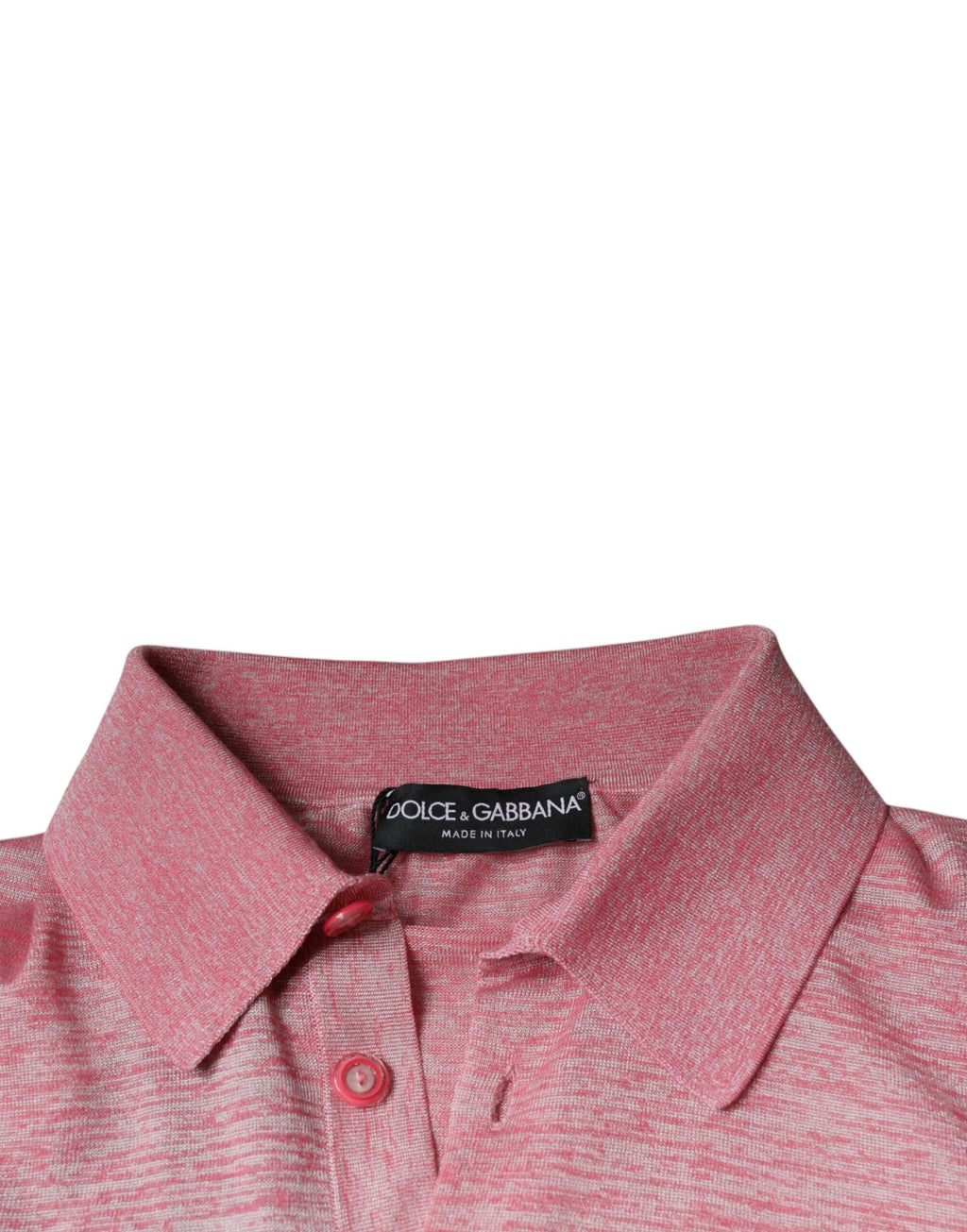 Dolce &amp; Gabbana – Rosafarbenes Poloshirt aus Polyester mit langen Ärmeln für Herren