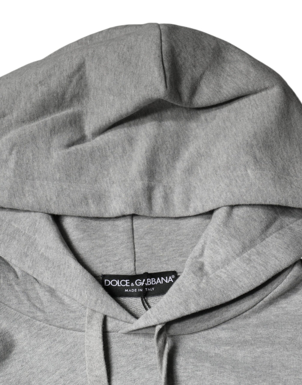 Dolce &amp; Gabbana Graues Baumwoll-Sweatshirt mit Logo und Kapuze