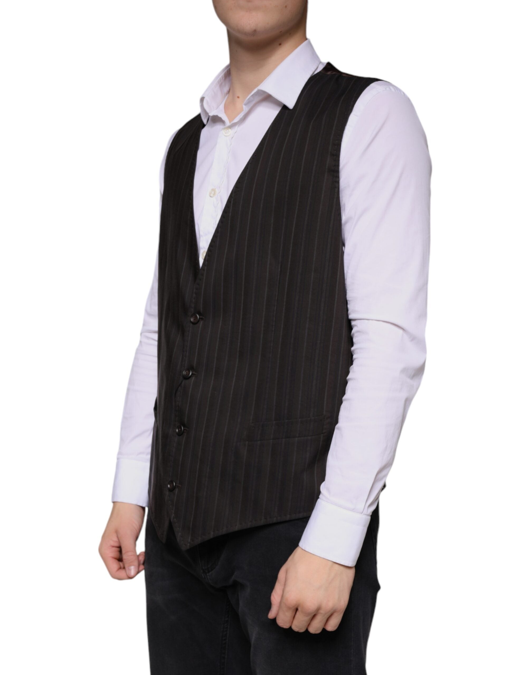 Dolce &amp; Gabbana Schwarze Weste aus Baumwolle, formelle Weste