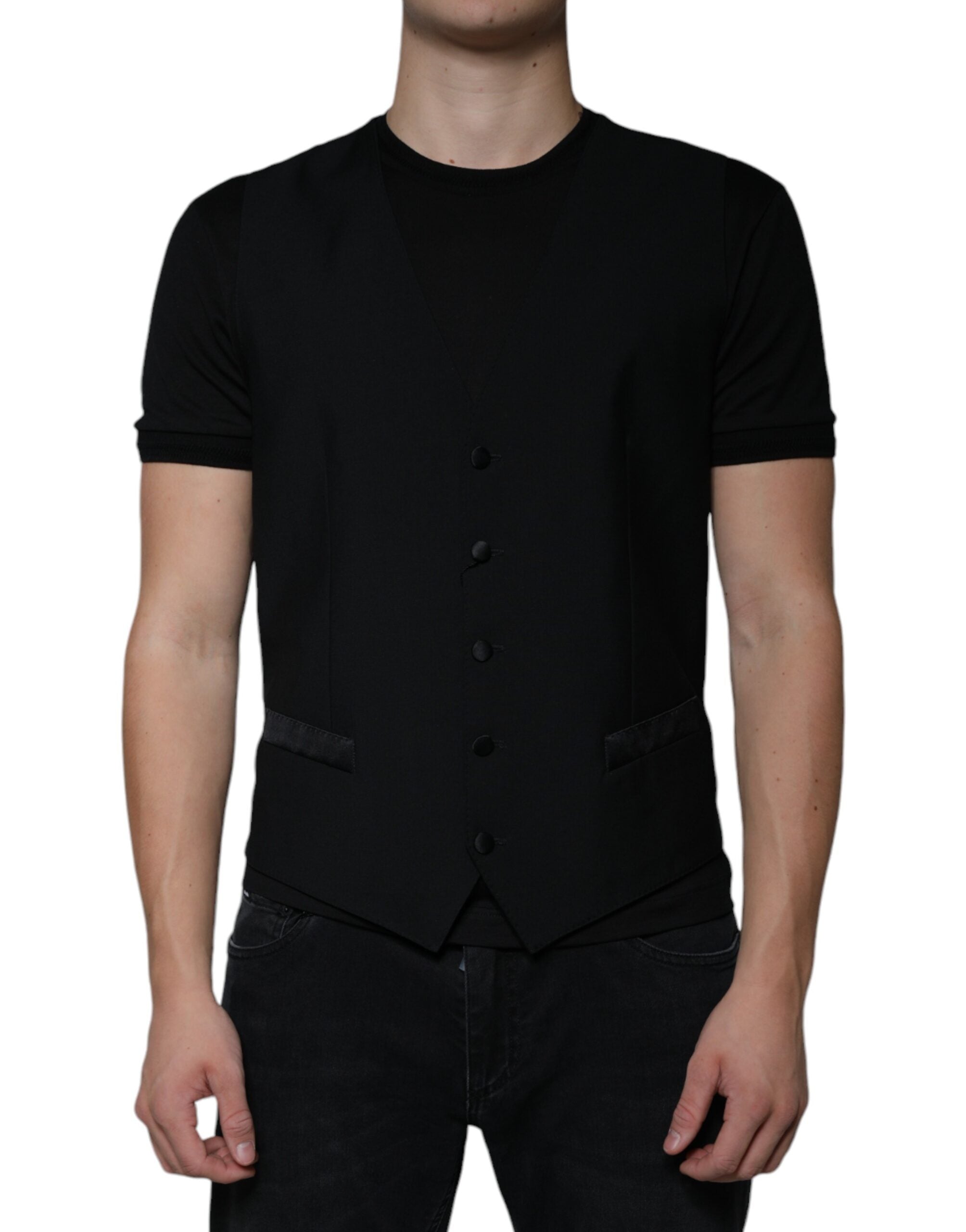 Dolce &amp; Gabbana Schwarze Weste aus Wolle für formelle Anlässe für Herren