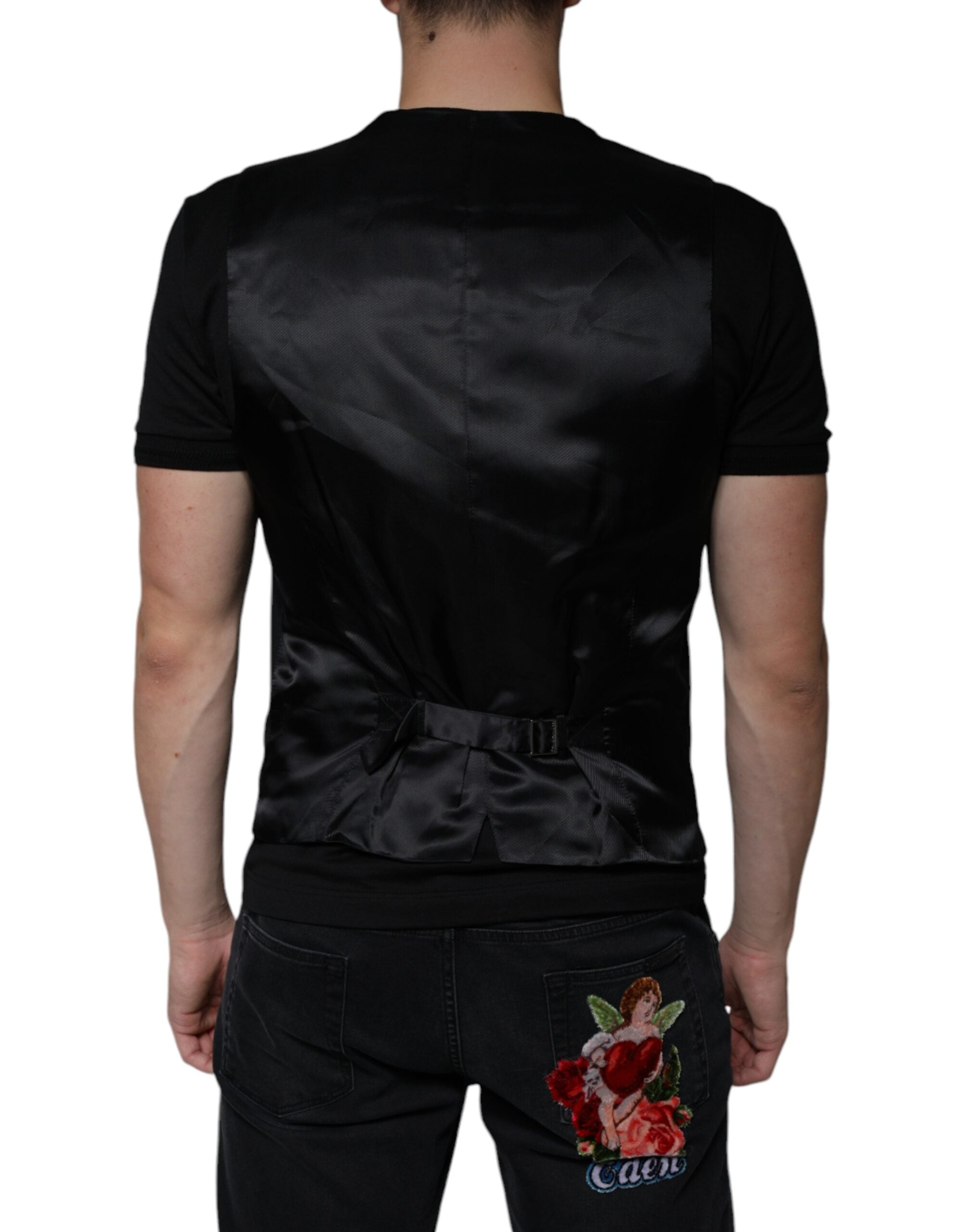 Dolce &amp; Gabbana Schwarze Weste aus Wolle für formelle Anlässe für Herren