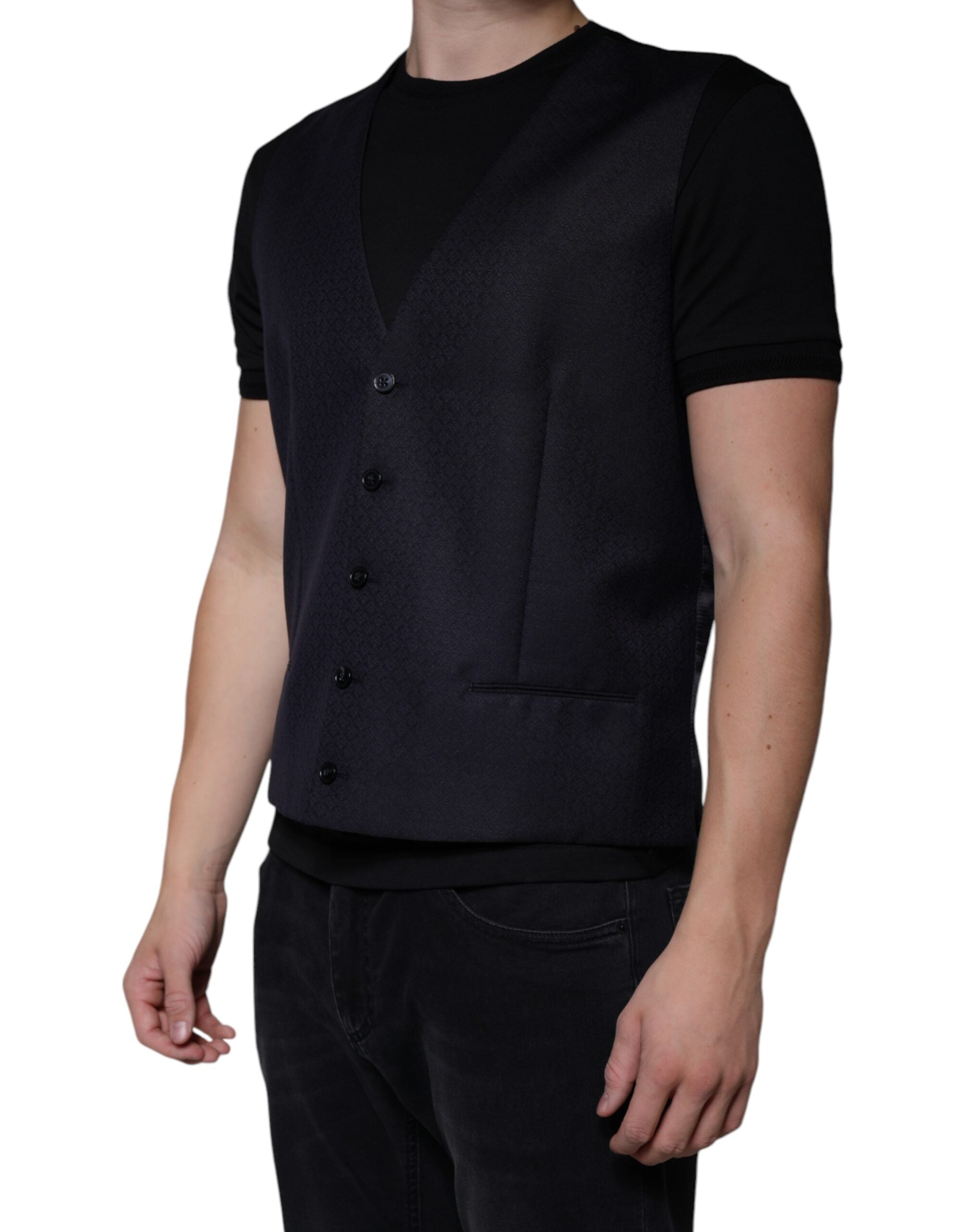 Dolce &amp; Gabbana Schwarze Wollweste, formelle Weste