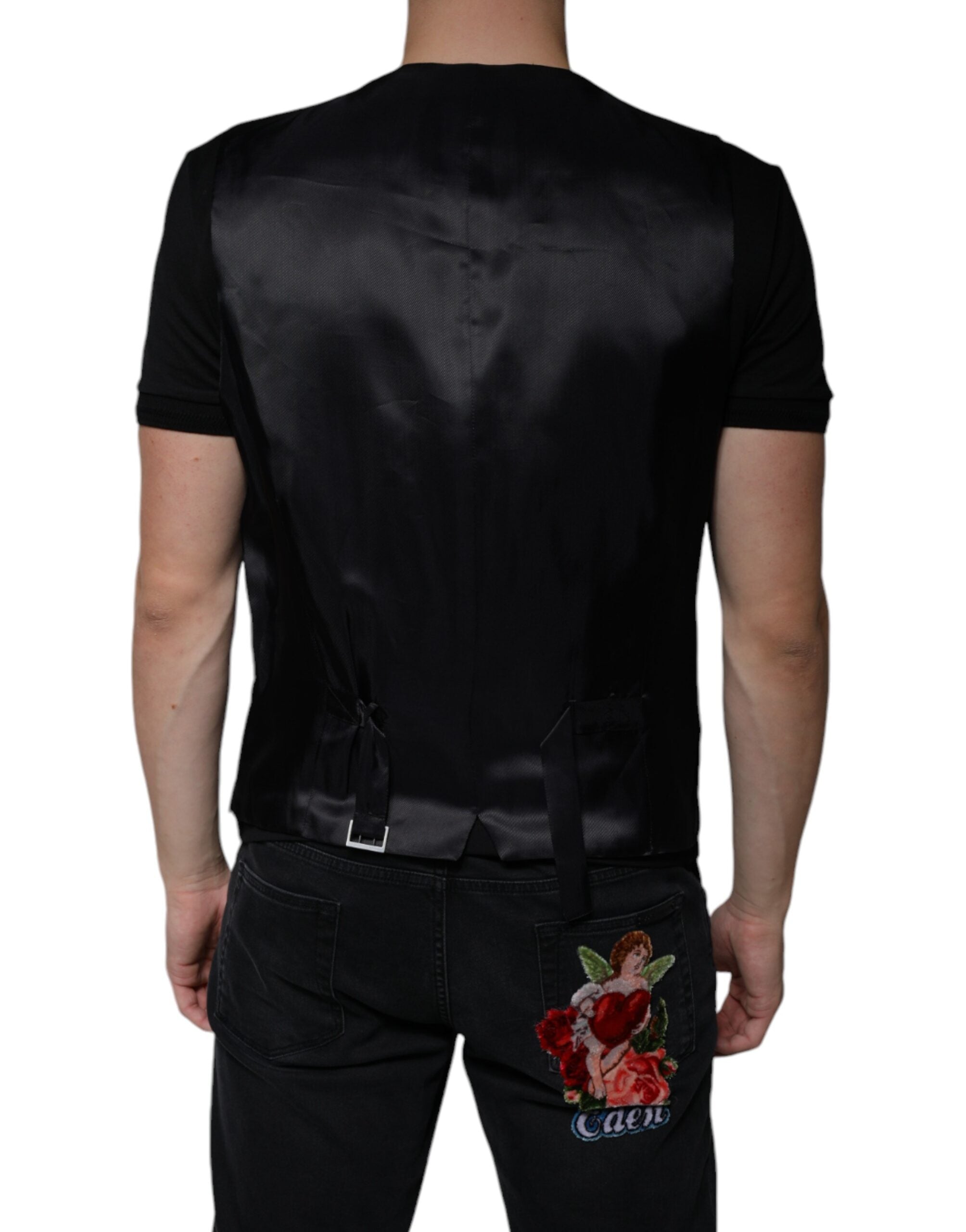 Dolce &amp; Gabbana Schwarze Wollweste, formelle Weste