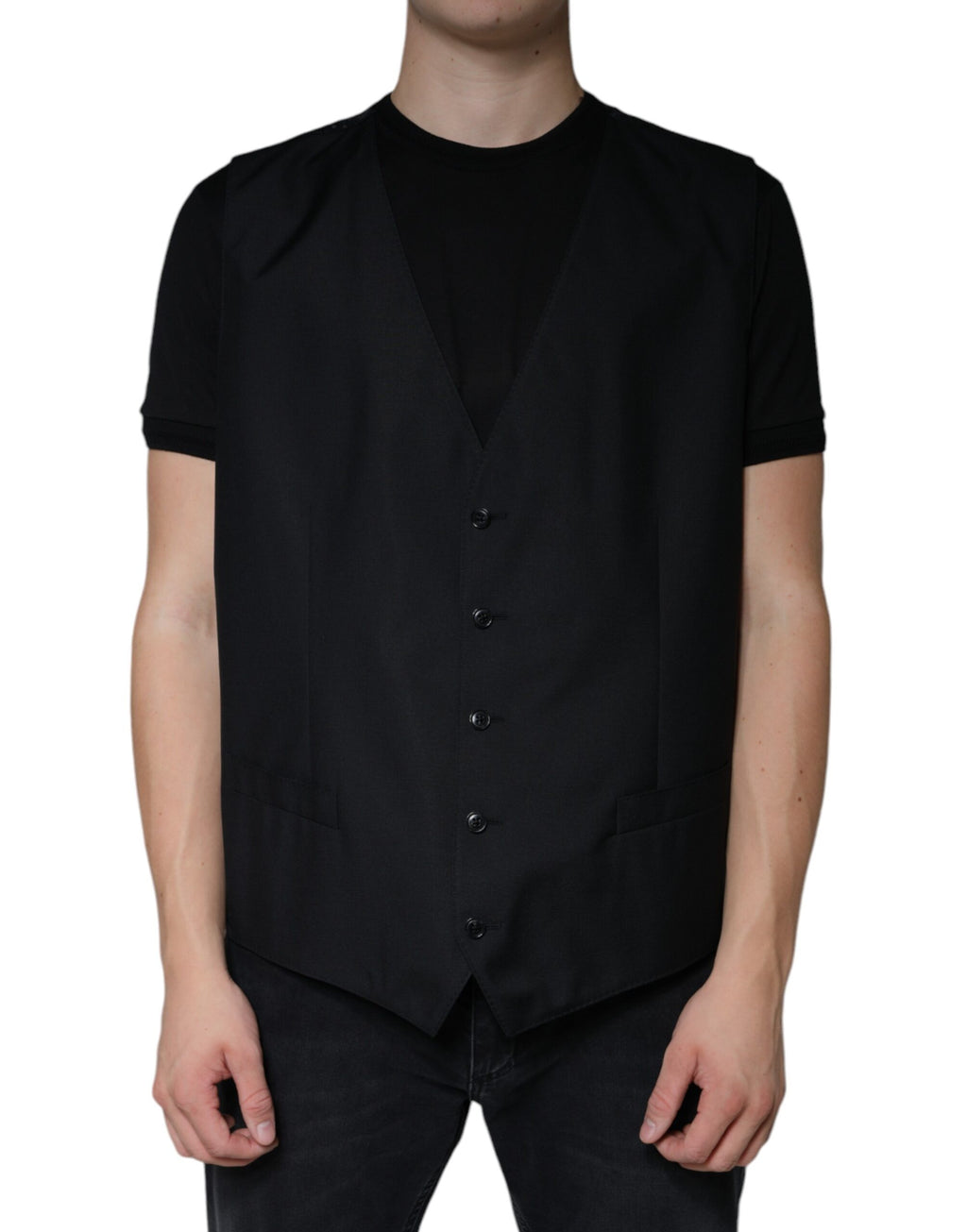 Dolce &amp; Gabbana Schwarze Wollweste, formelle Weste