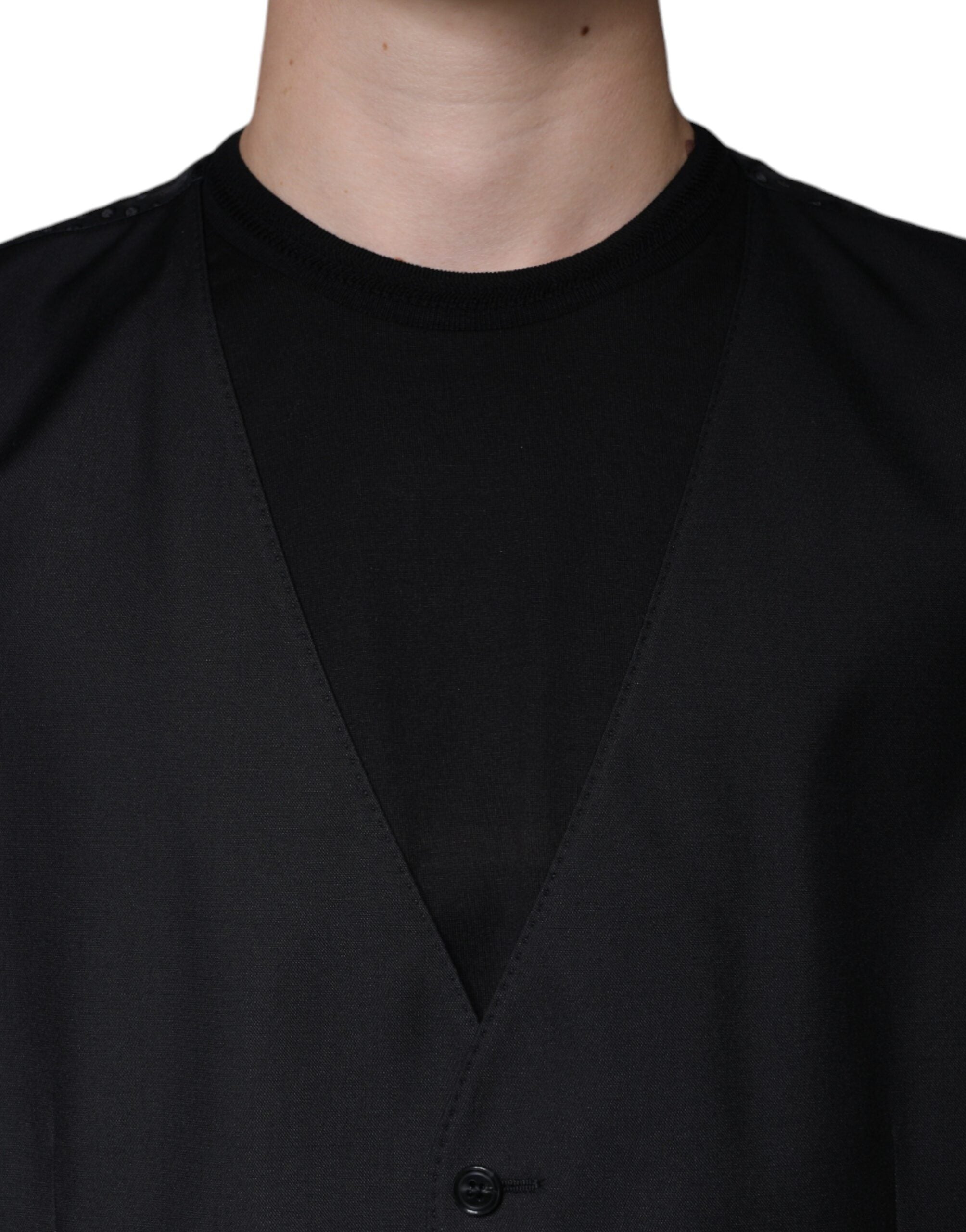 Dolce &amp; Gabbana Schwarze Wollweste, formelle Weste