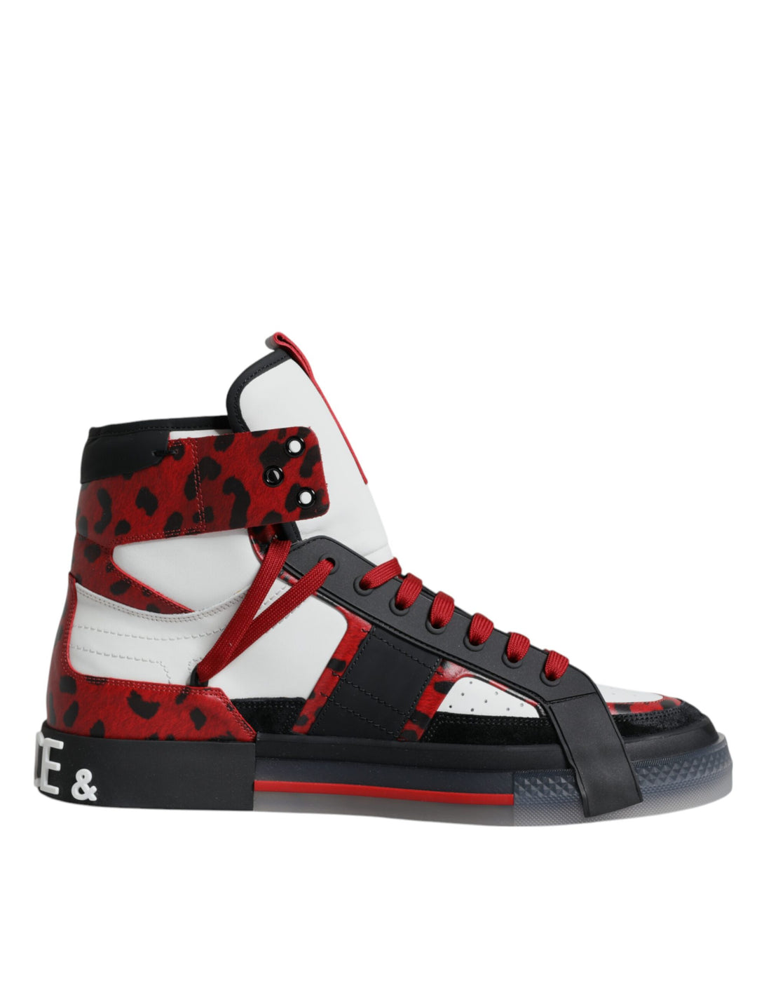 Dolce &amp; Gabbana Mehrfarbige High-Top-Sneakers aus Leder