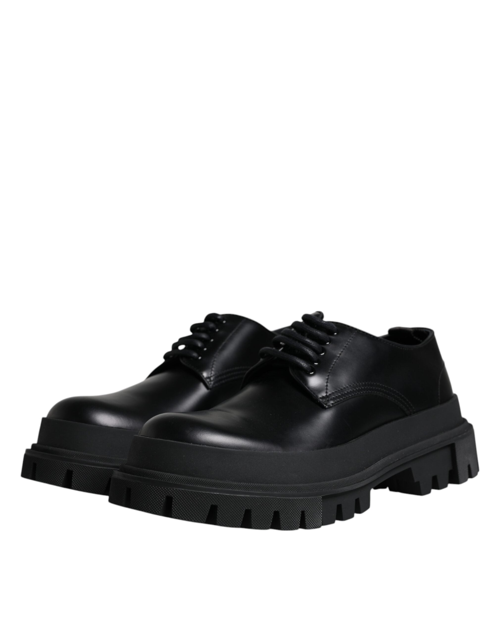 Dolce &amp; Gabbana – Trekking-Schnürschuhe aus schwarzem Leder