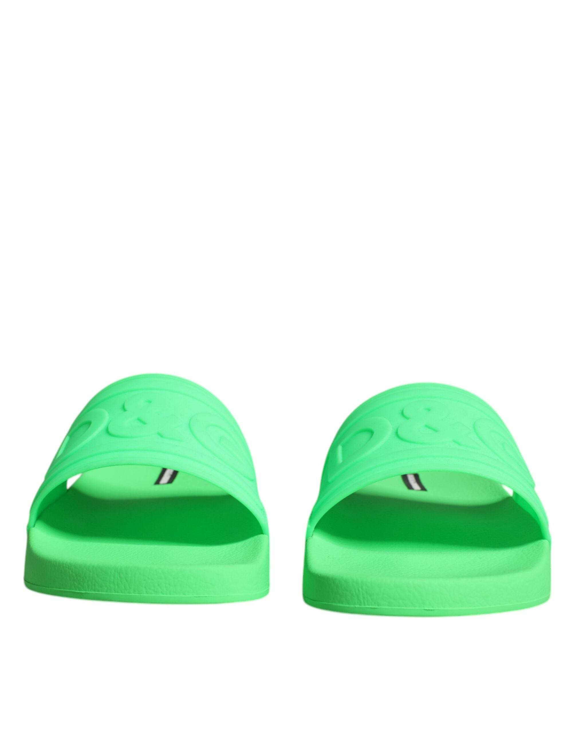 Dolce &amp; Gabbana Grüne Leder-Sandalen, Strandschuhe