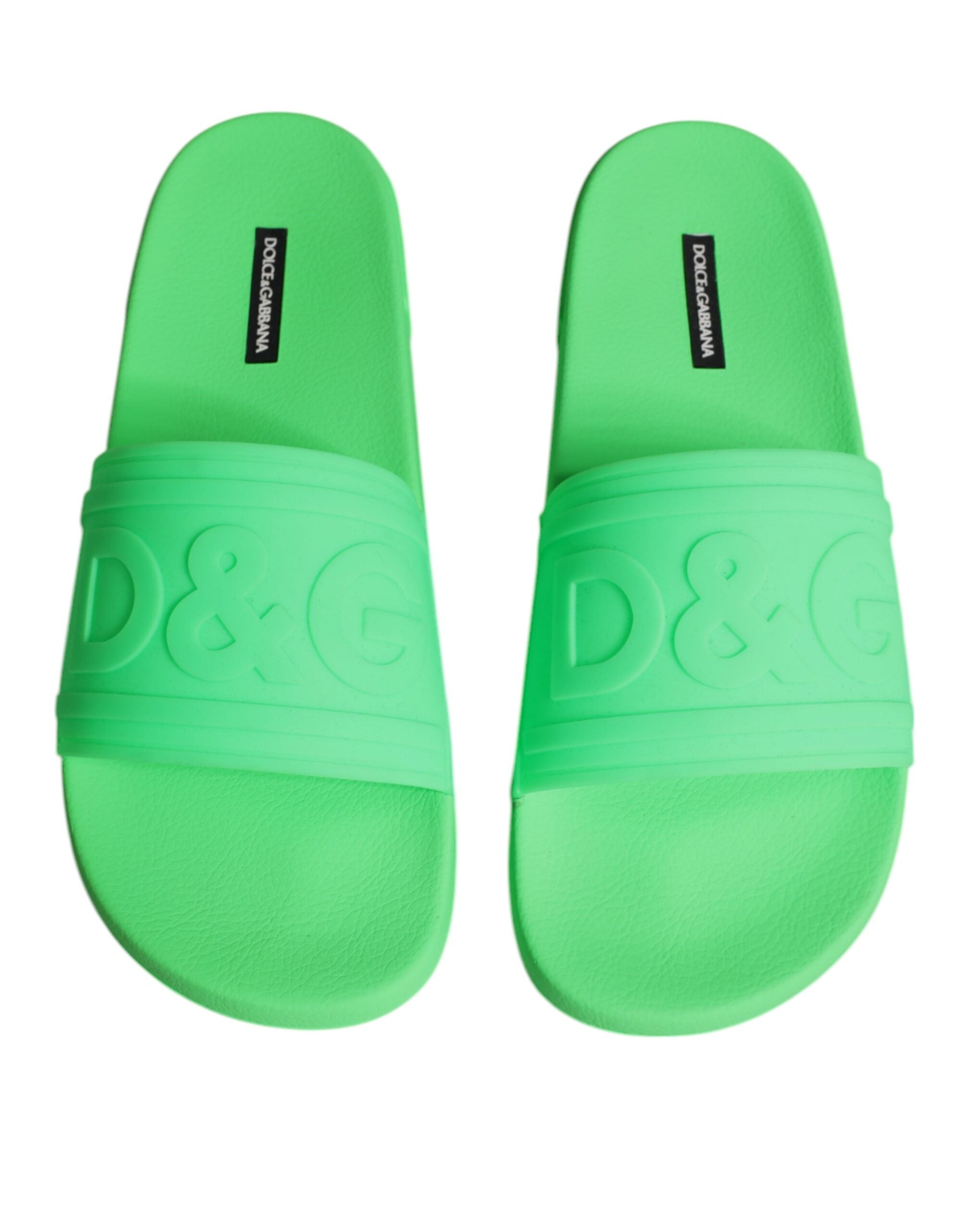 Dolce &amp; Gabbana Grüne Leder-Sandalen, Strandschuhe