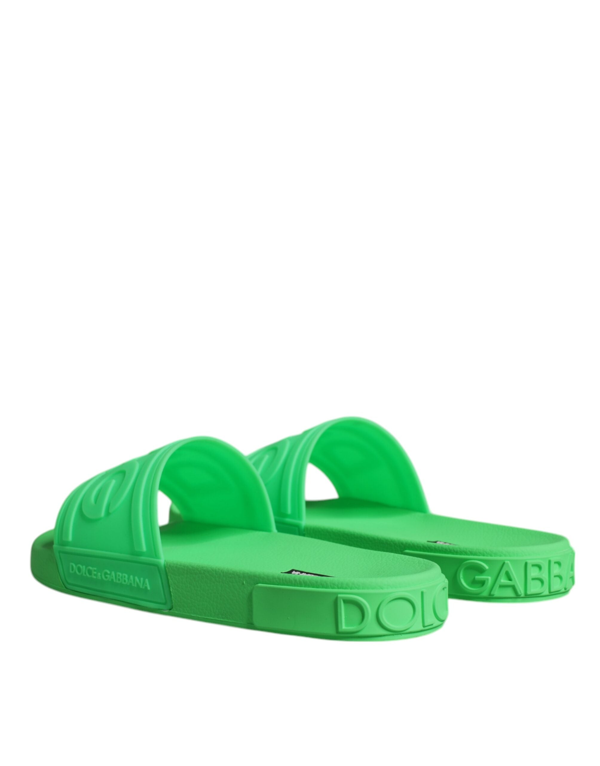 Dolce &amp; Gabbana Grüne Leder-Sandalen, Strandschuhe