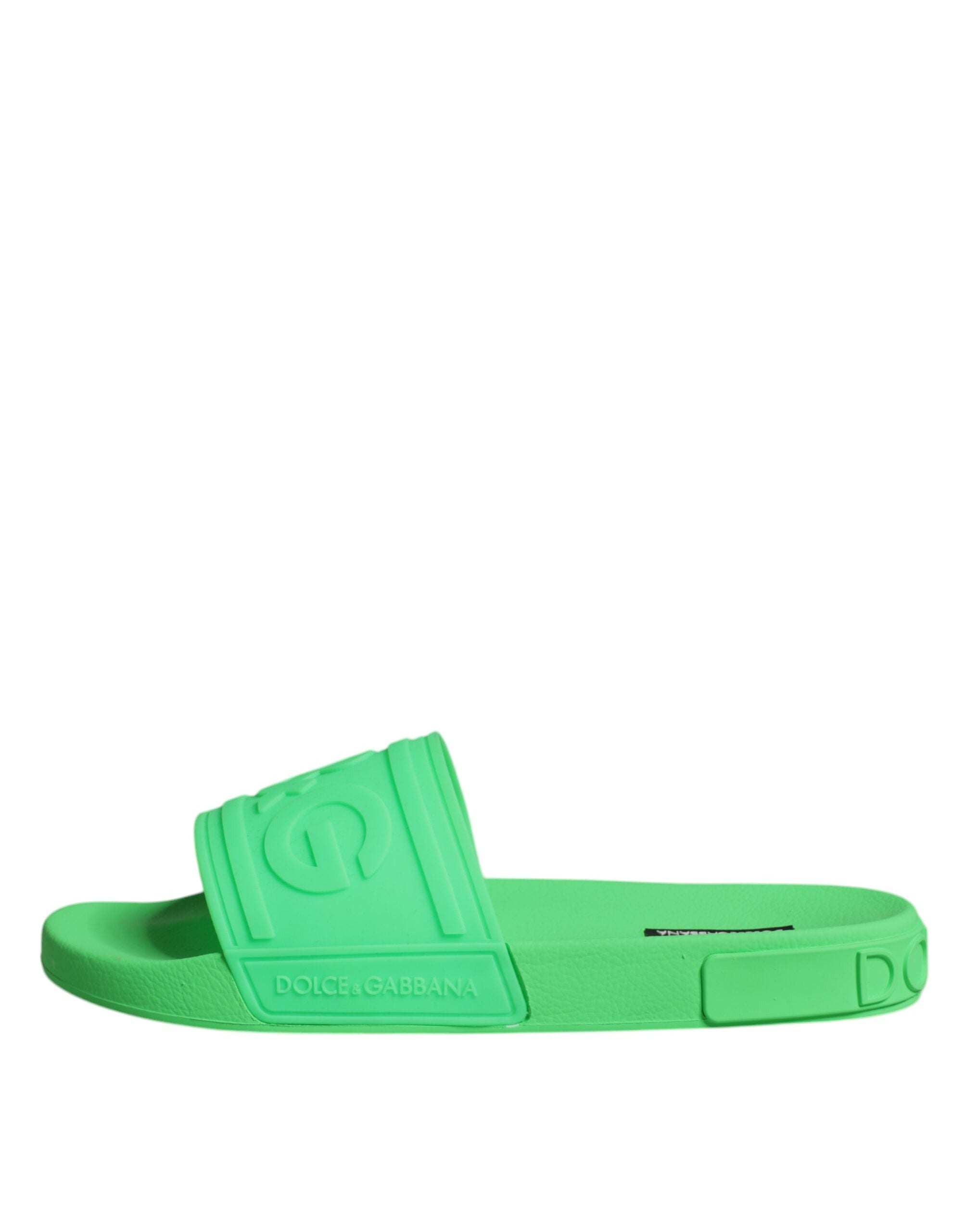Dolce &amp; Gabbana Grüne Leder-Sandalen, Strandschuhe