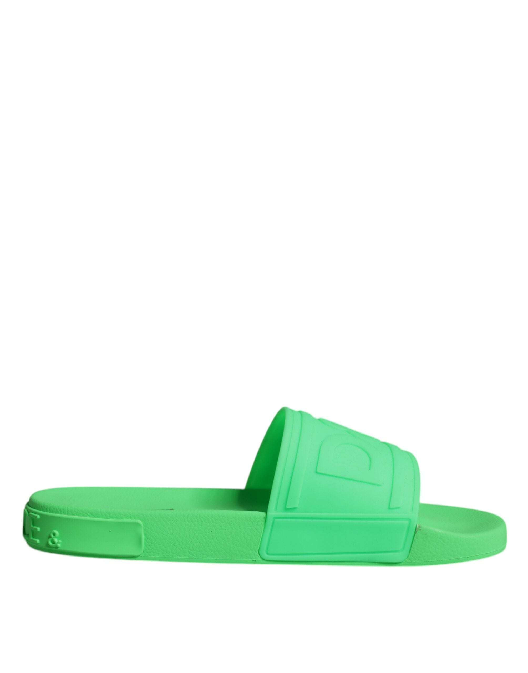 Dolce &amp; Gabbana Grüne Leder-Sandalen, Strandschuhe