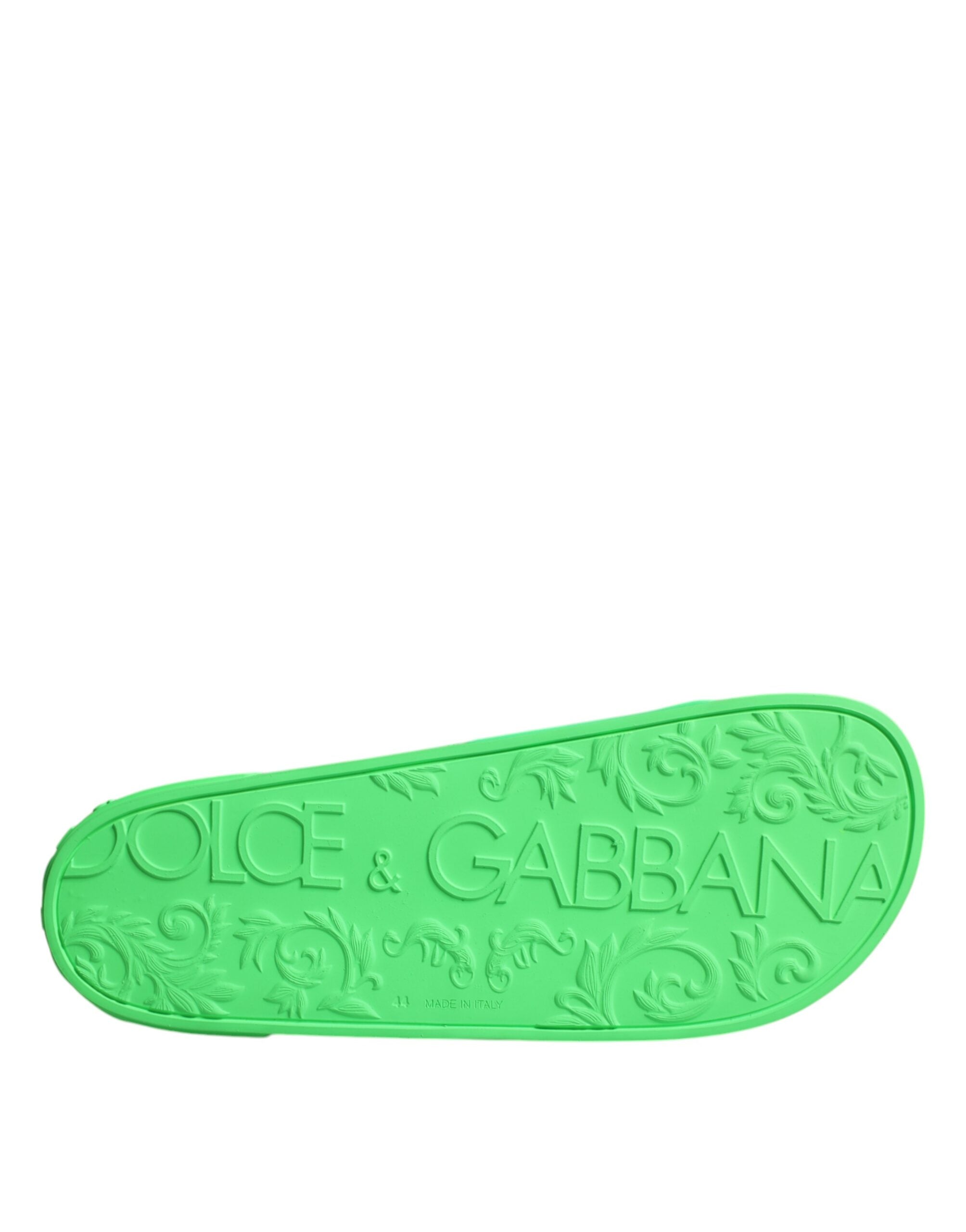 Dolce &amp; Gabbana Grüne Leder-Sandalen, Strandschuhe