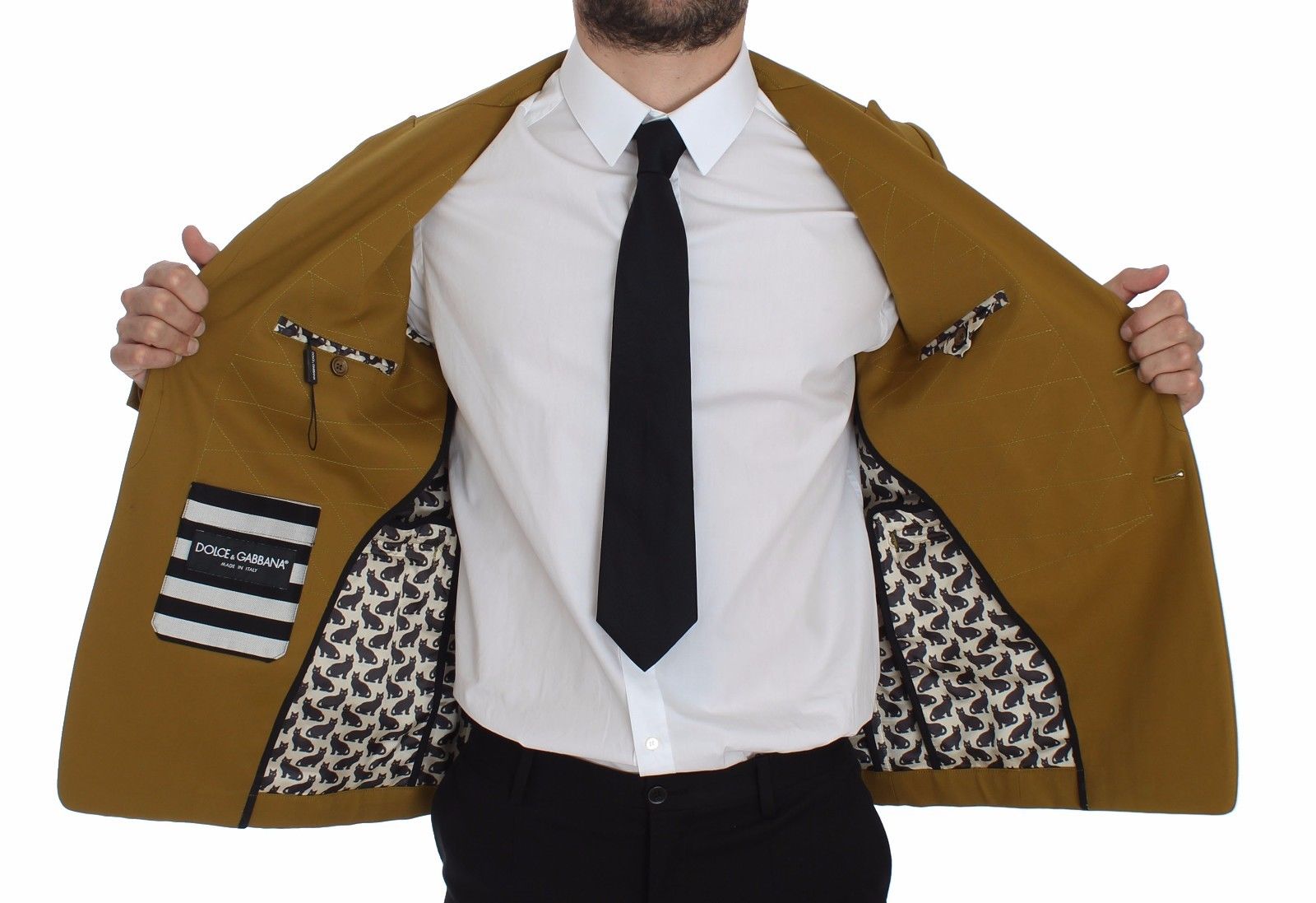 Dolce &amp; Gabbana Eleganter, gelber Freizeitblazer aus Baumwollmischung