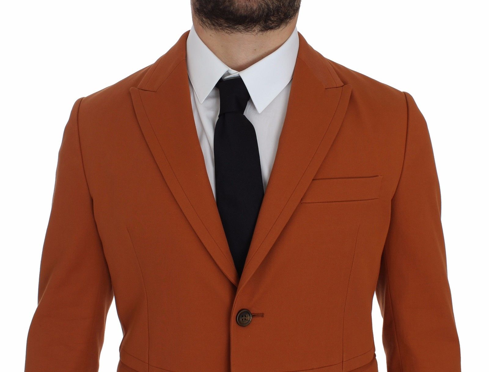 Dolce &amp; Gabbana Eleganter orangefarbener Freizeitblazer aus Baumwollmischung
