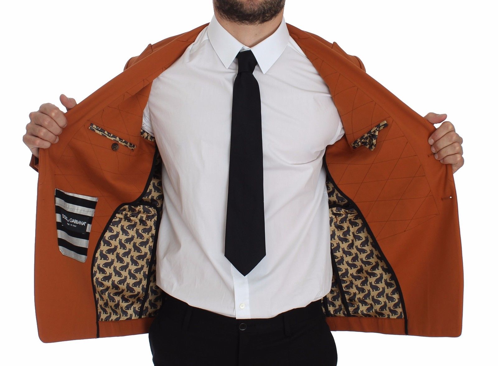 Dolce &amp; Gabbana Eleganter orangefarbener Freizeitblazer aus Baumwollmischung