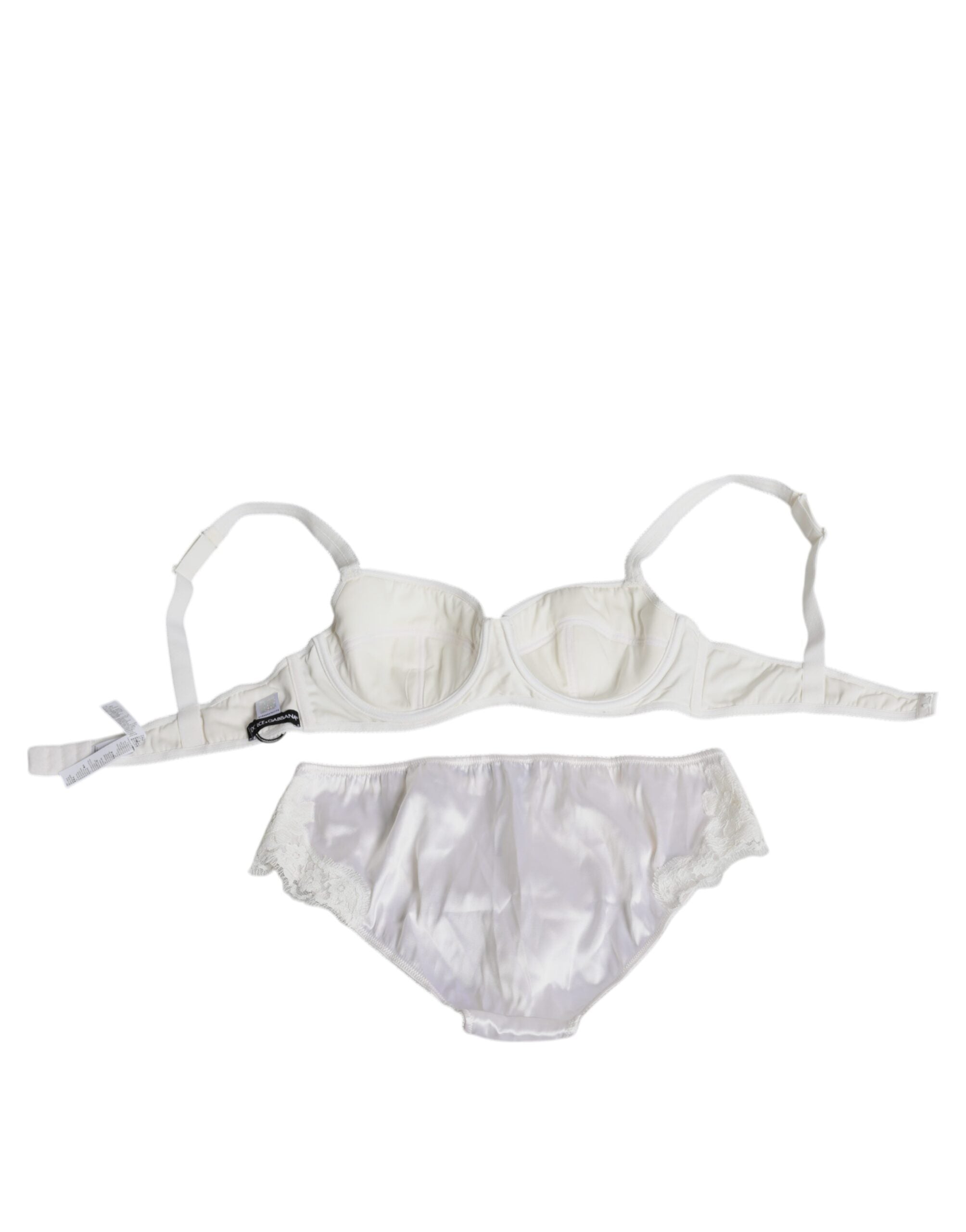 Dolce &amp; Gabbana – Balconette-BH aus Stretch-Seide in Weiß