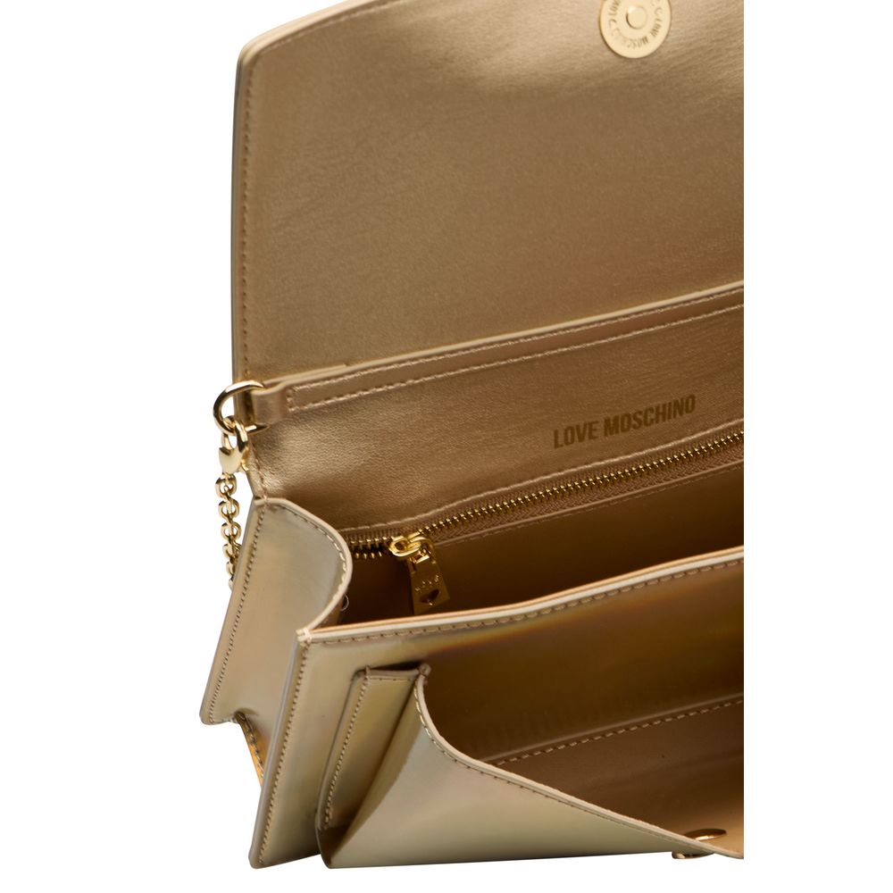 Love Moschino – Goldfarbene Umhängetasche aus Polyethylen für Damen
