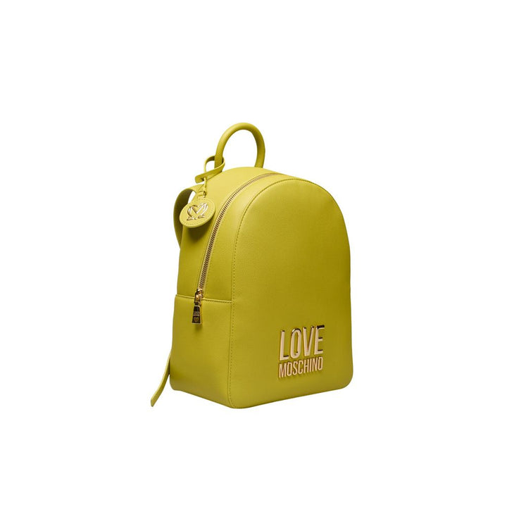 Love Moschino Gelber Polyethylen-Rucksack für Damen