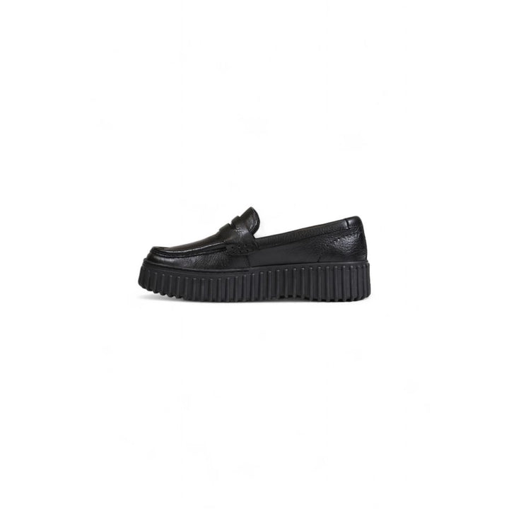 Clarks – Flache Schuhe aus schwarzem Leder