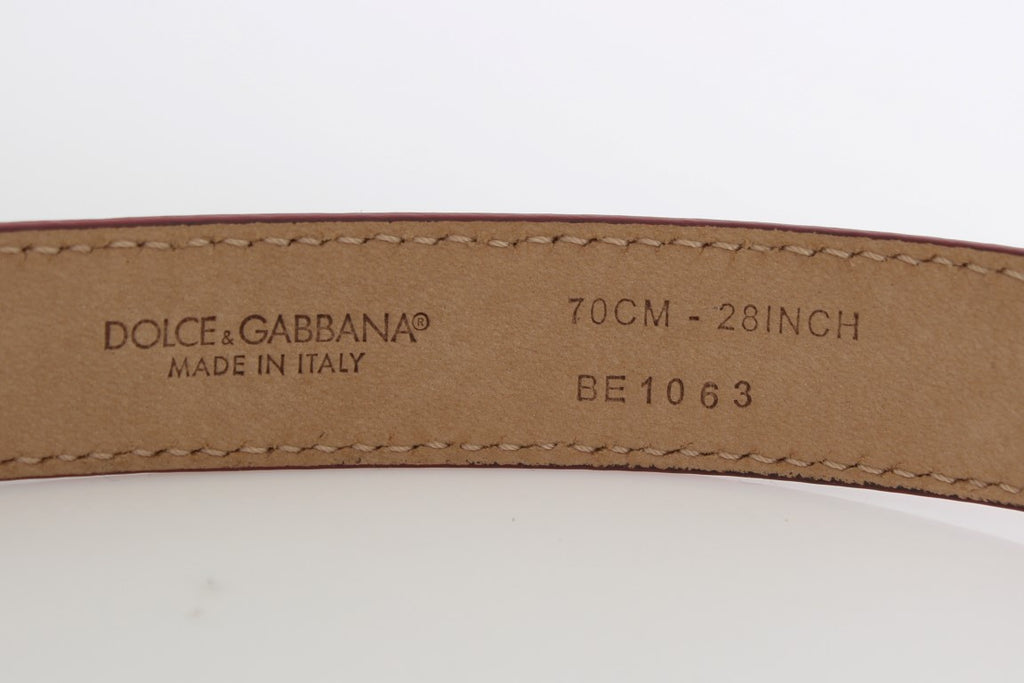 Dolce &amp; Gabbana – Gürtel aus Schlangenleder mit Punkten und silberner Schnalle