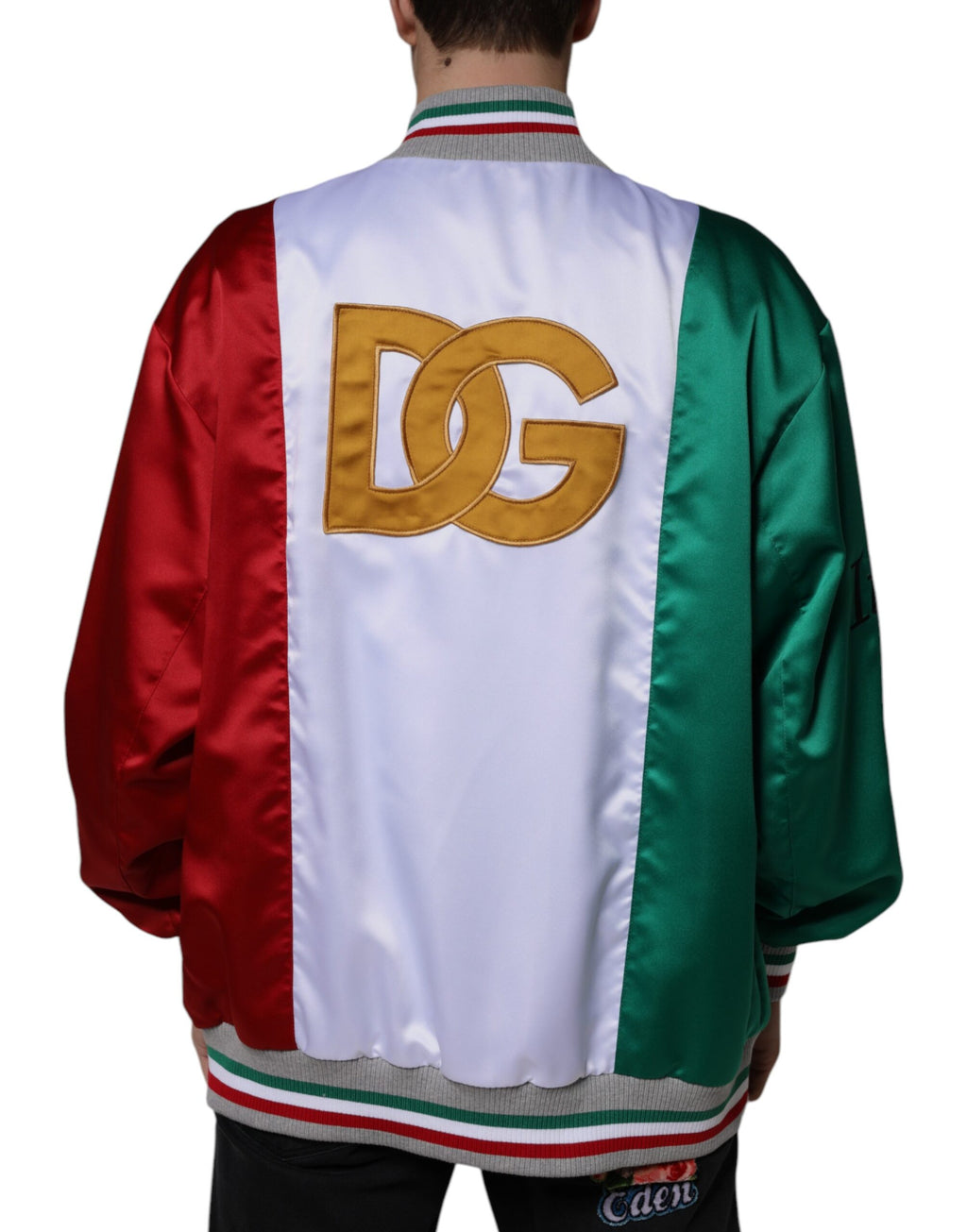 Dolce &amp; Gabbana – Mehrfarbige Italia-Bomberjacke mit Knopfleiste