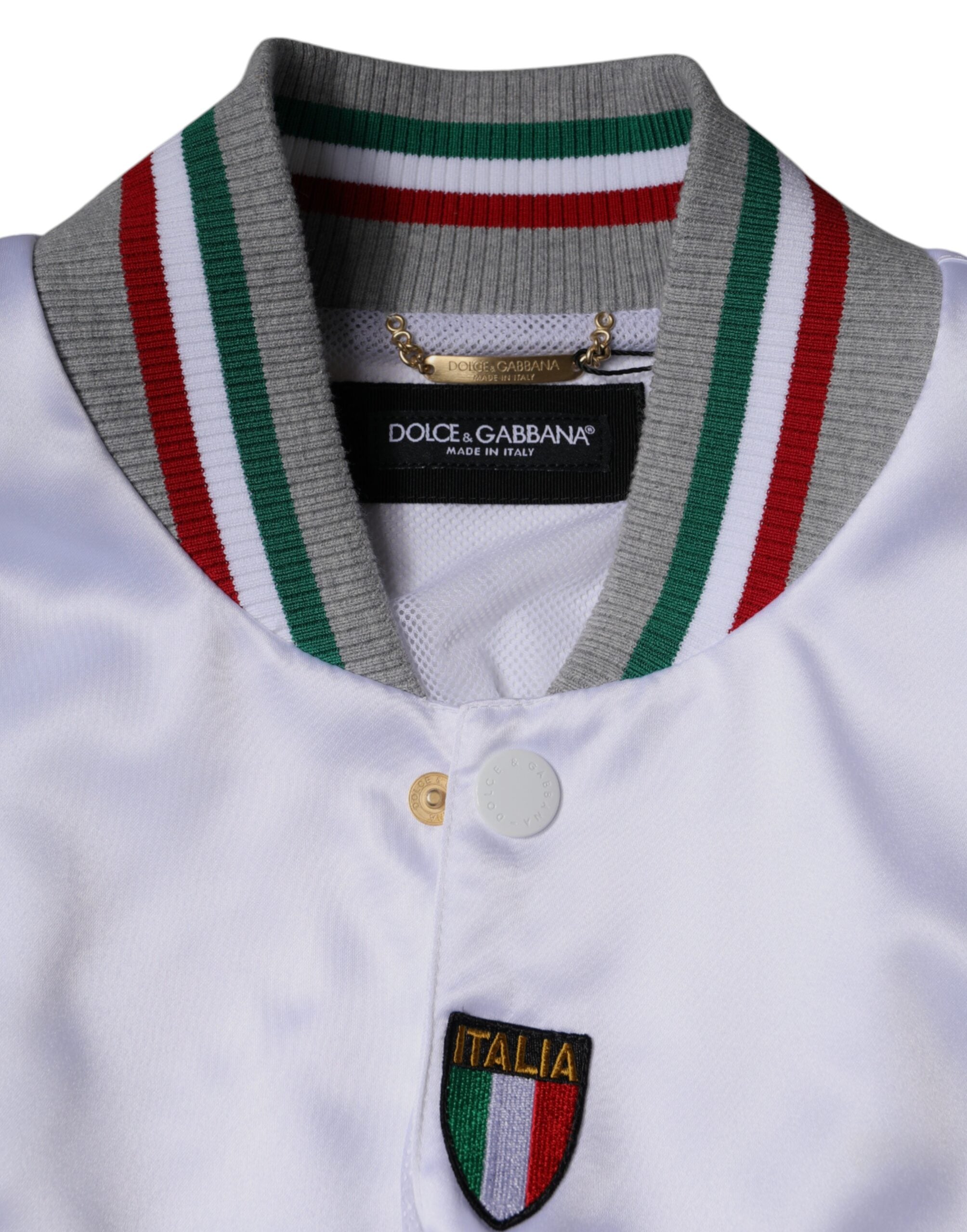 Dolce &amp; Gabbana – Mehrfarbige Italia-Bomberjacke mit Knopfleiste