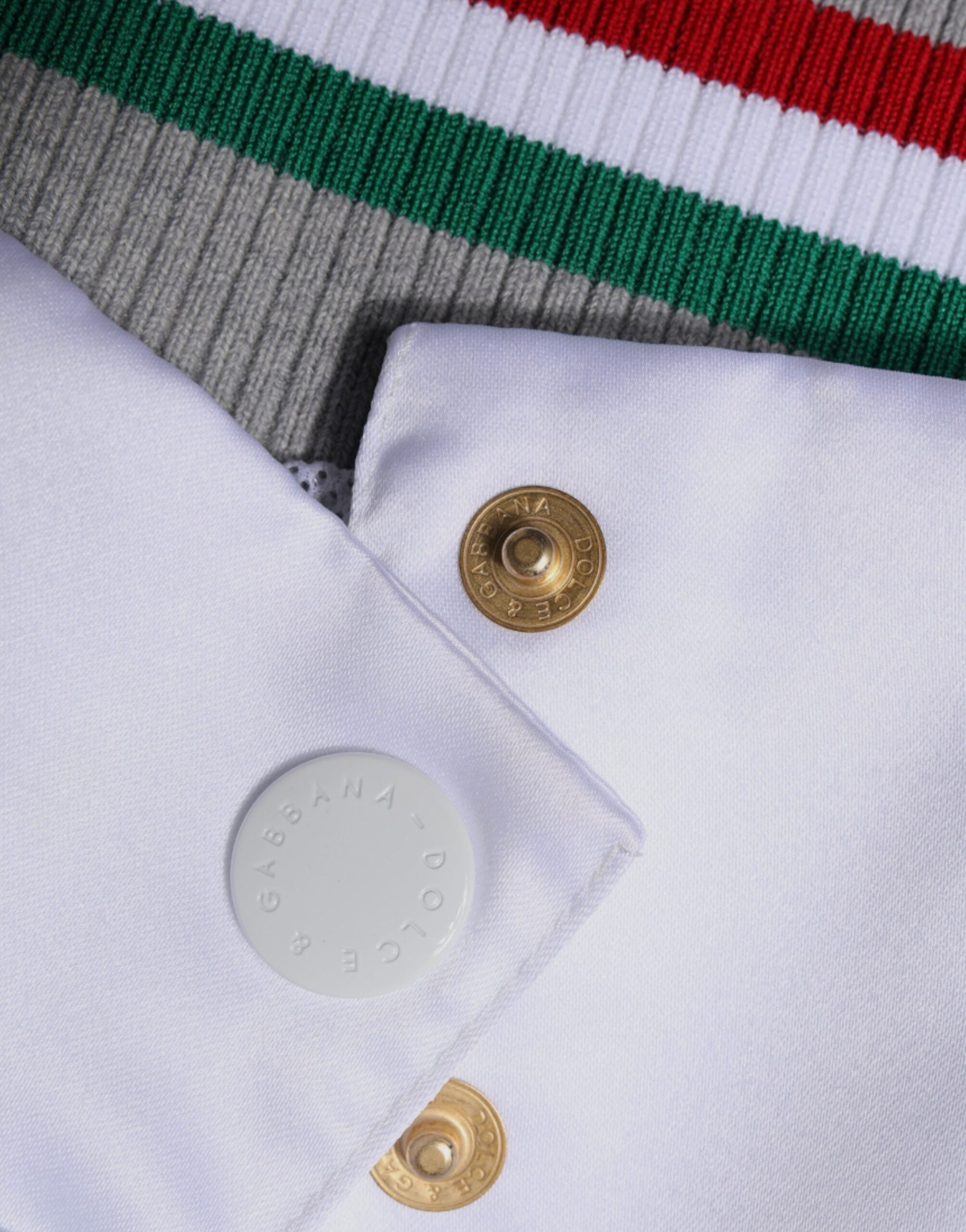 Dolce &amp; Gabbana – Mehrfarbige Italia-Bomberjacke mit Knopfleiste