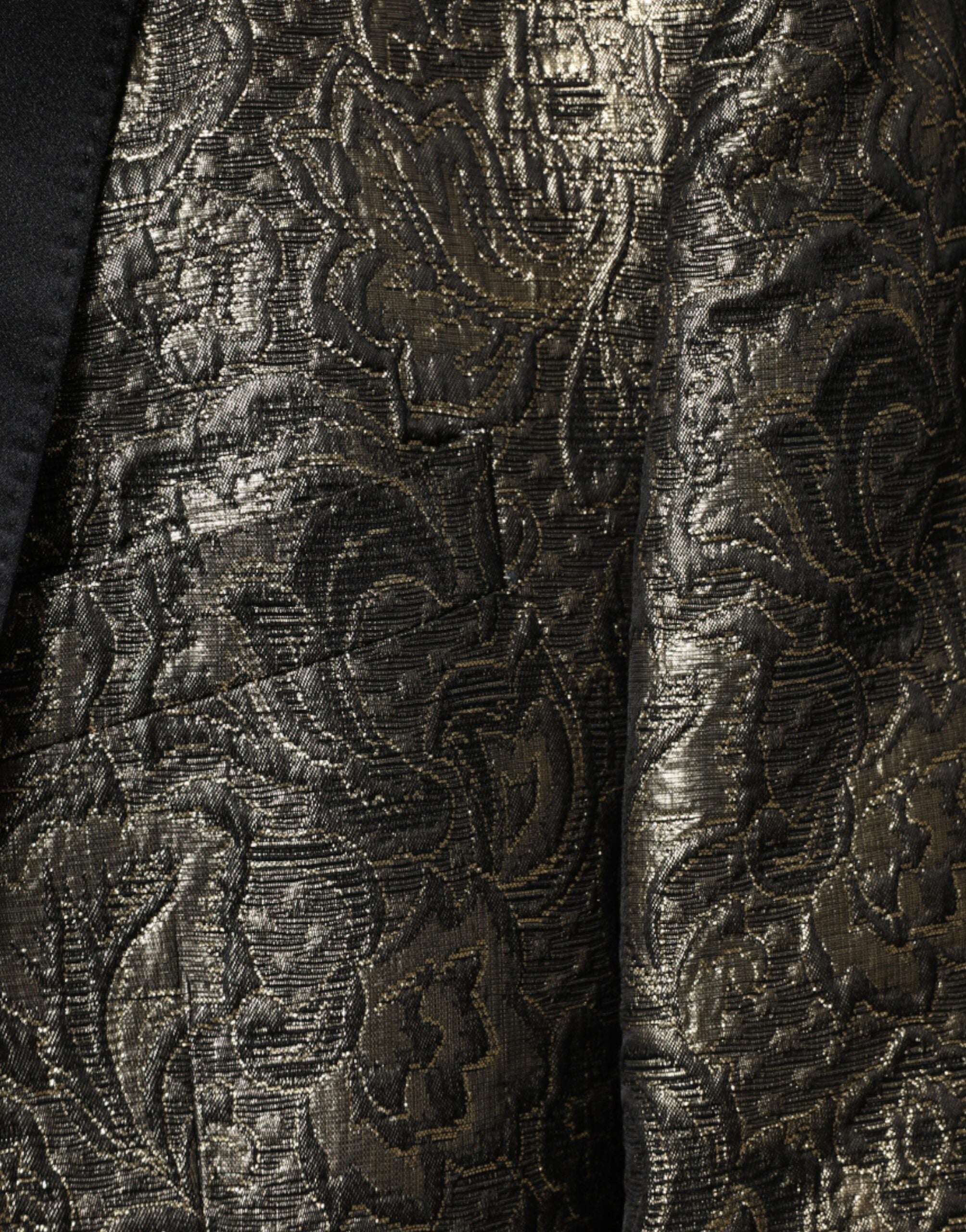 Dolce &amp; Gabbana Gold SICILIA Jacquard Einreihiger Mantelblazer