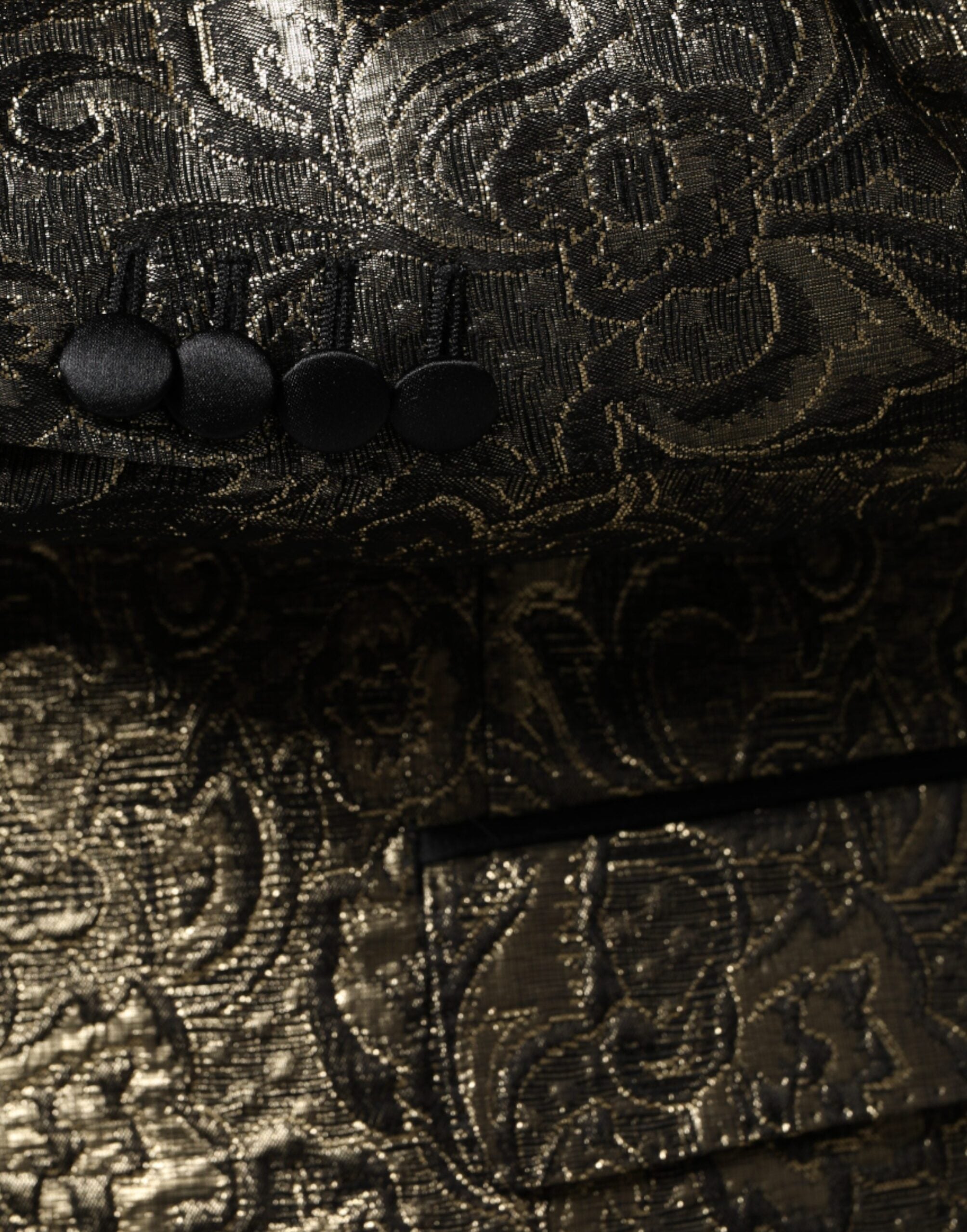 Dolce &amp; Gabbana Gold SICILIA Jacquard Einreihiger Mantelblazer