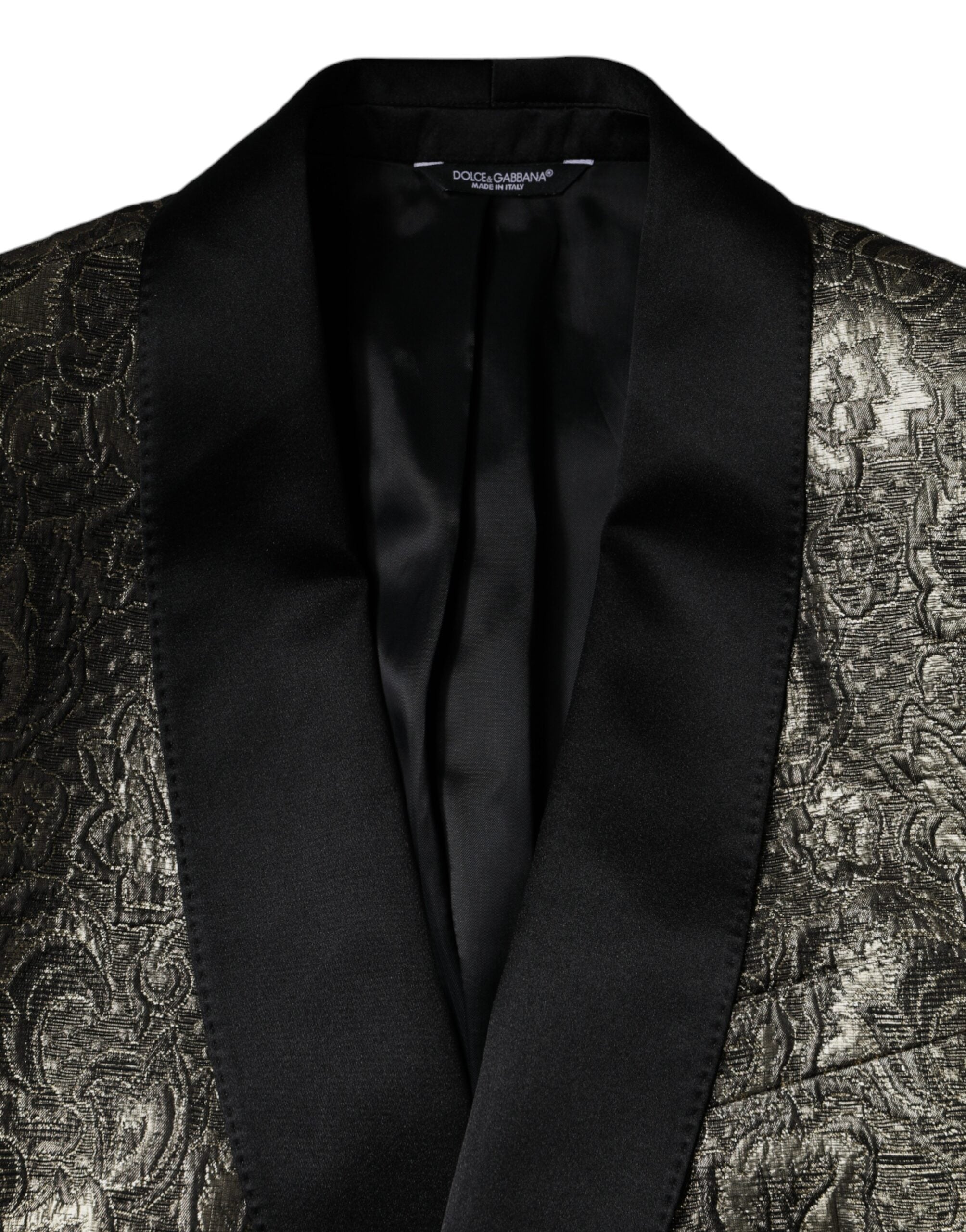 Dolce &amp; Gabbana Gold SICILIA Jacquard Einreihiger Mantelblazer