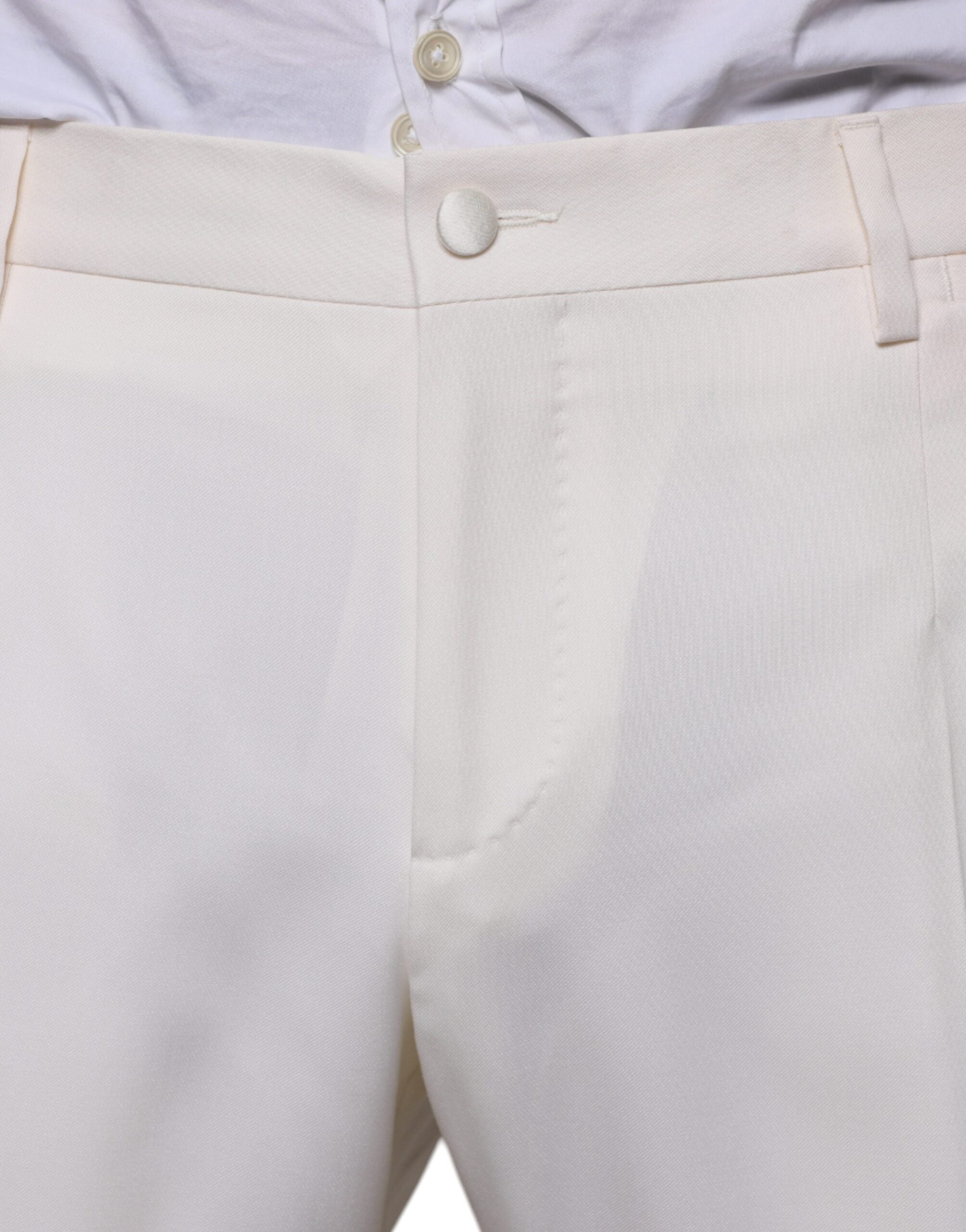 Dolce &amp; Gabbana – 3-teiliger SlimFit-Anzug aus weißer Wolle und Seide