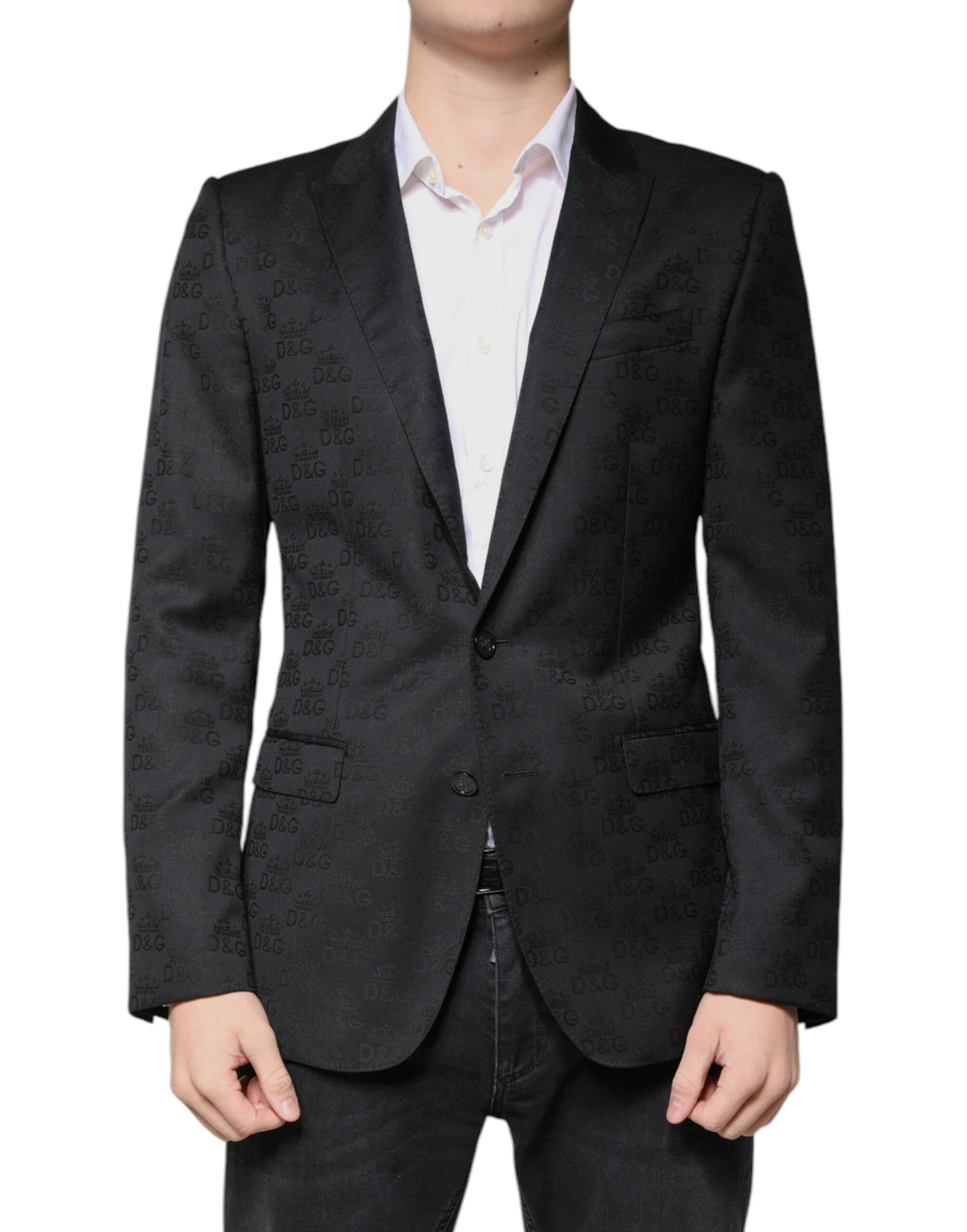 Dolce &amp; Gabbana – Einreihiger, formeller Blazer aus schwarzer Wolle