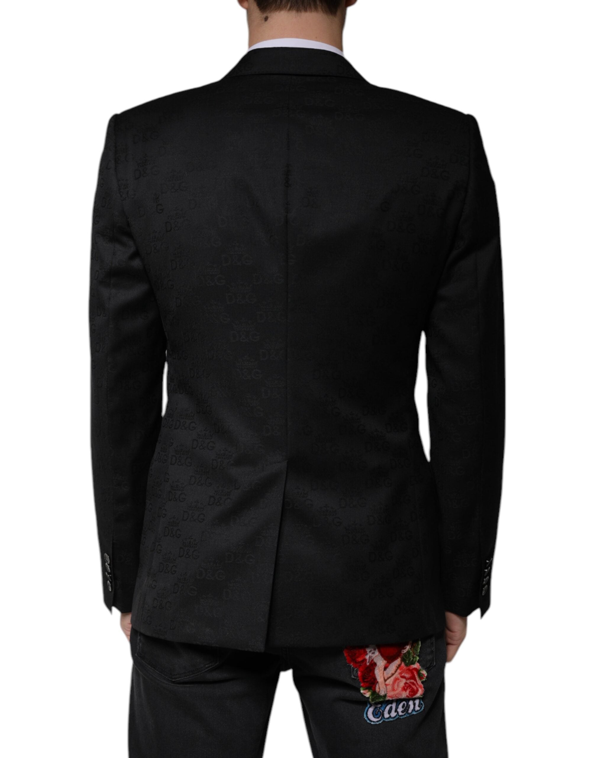 Dolce &amp; Gabbana – Einreihiger, formeller Blazer aus schwarzer Wolle