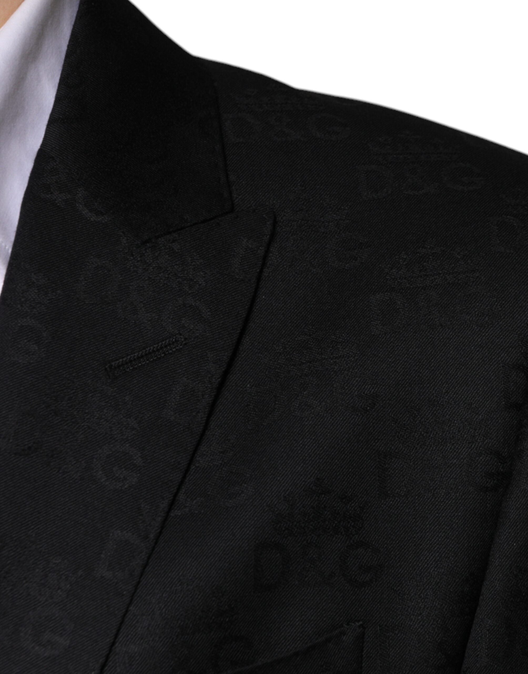 Dolce &amp; Gabbana – Einreihiger, formeller Blazer aus schwarzer Wolle
